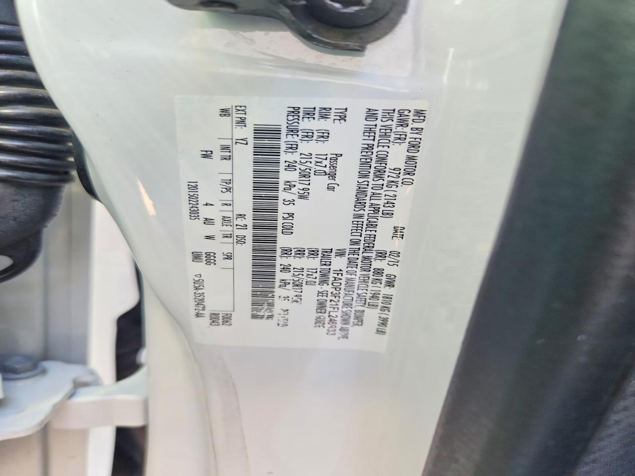 2015 Ford Focus Se White vin: 1FADP3F21FL246933