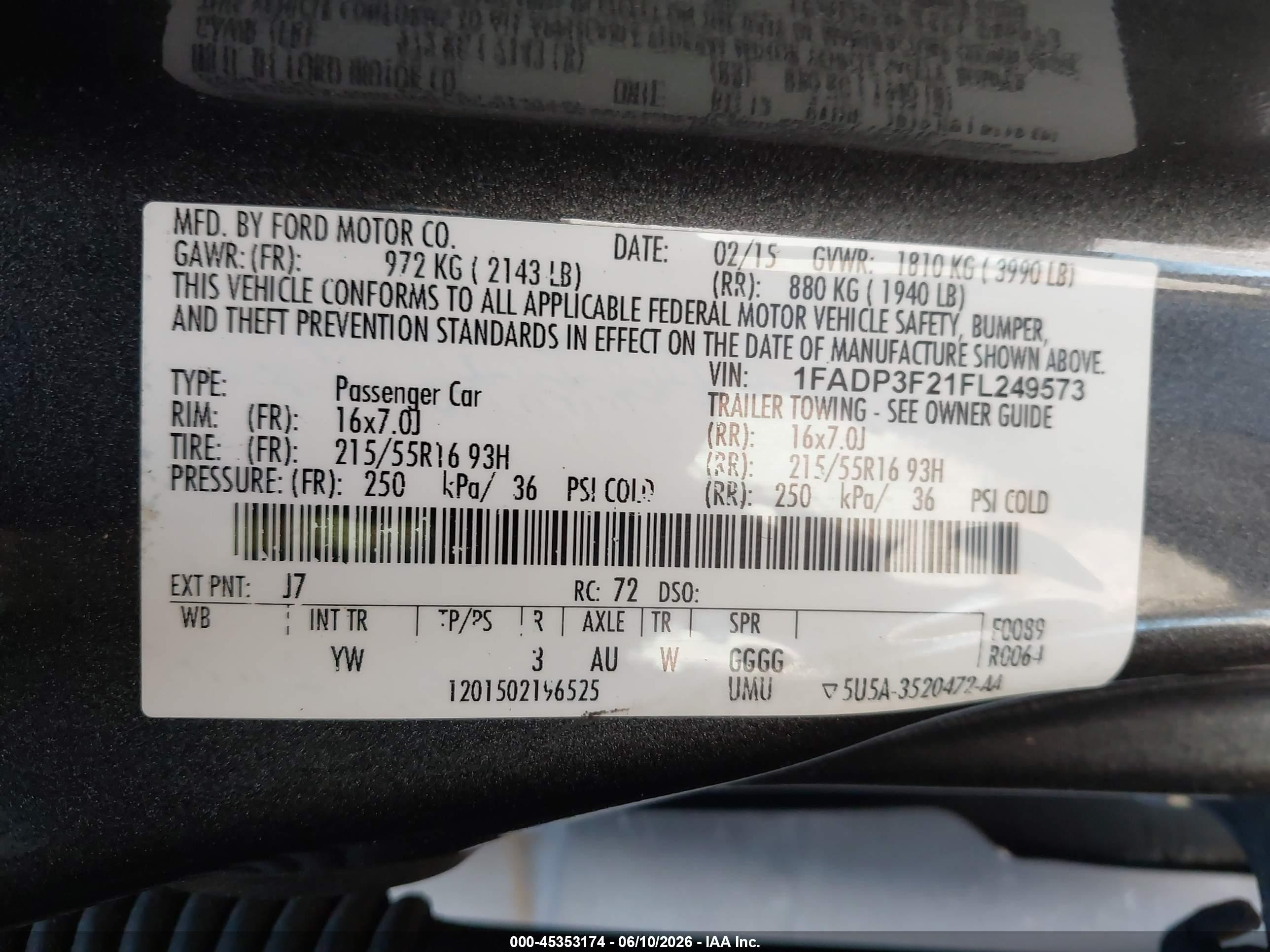 2015 Ford Focus Se Gray vin: 1FADP3F21FL249573