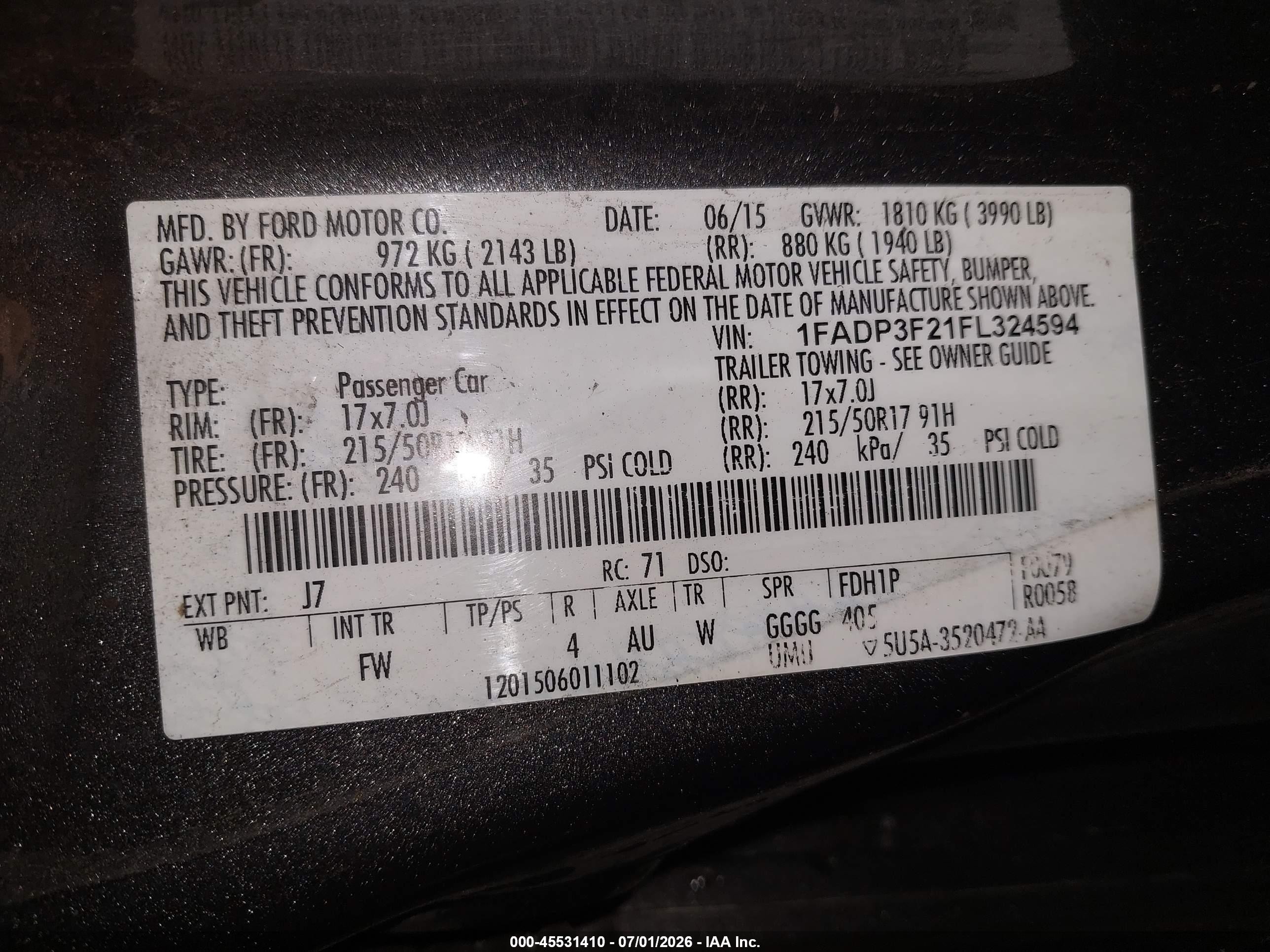 2015 Ford Focus Se Gray vin: 1FADP3F21FL324594