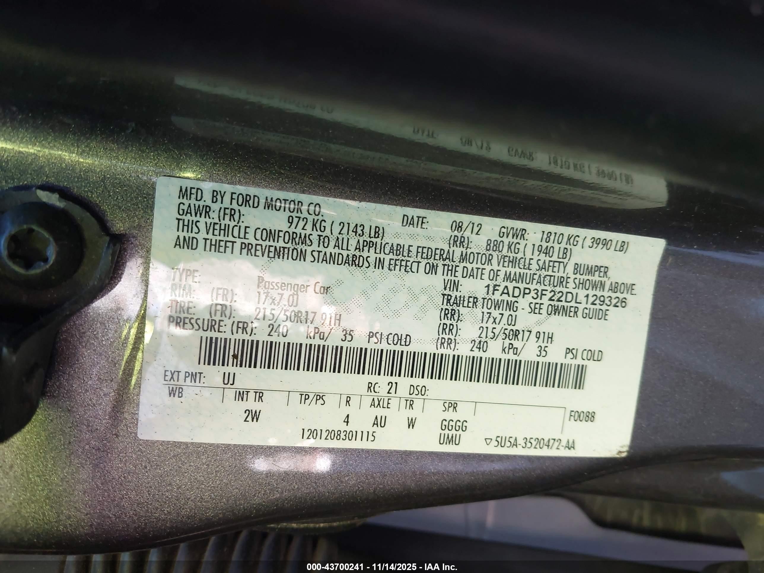 2013 Ford Focus Se Gray vin: 1FADP3F22DL129326