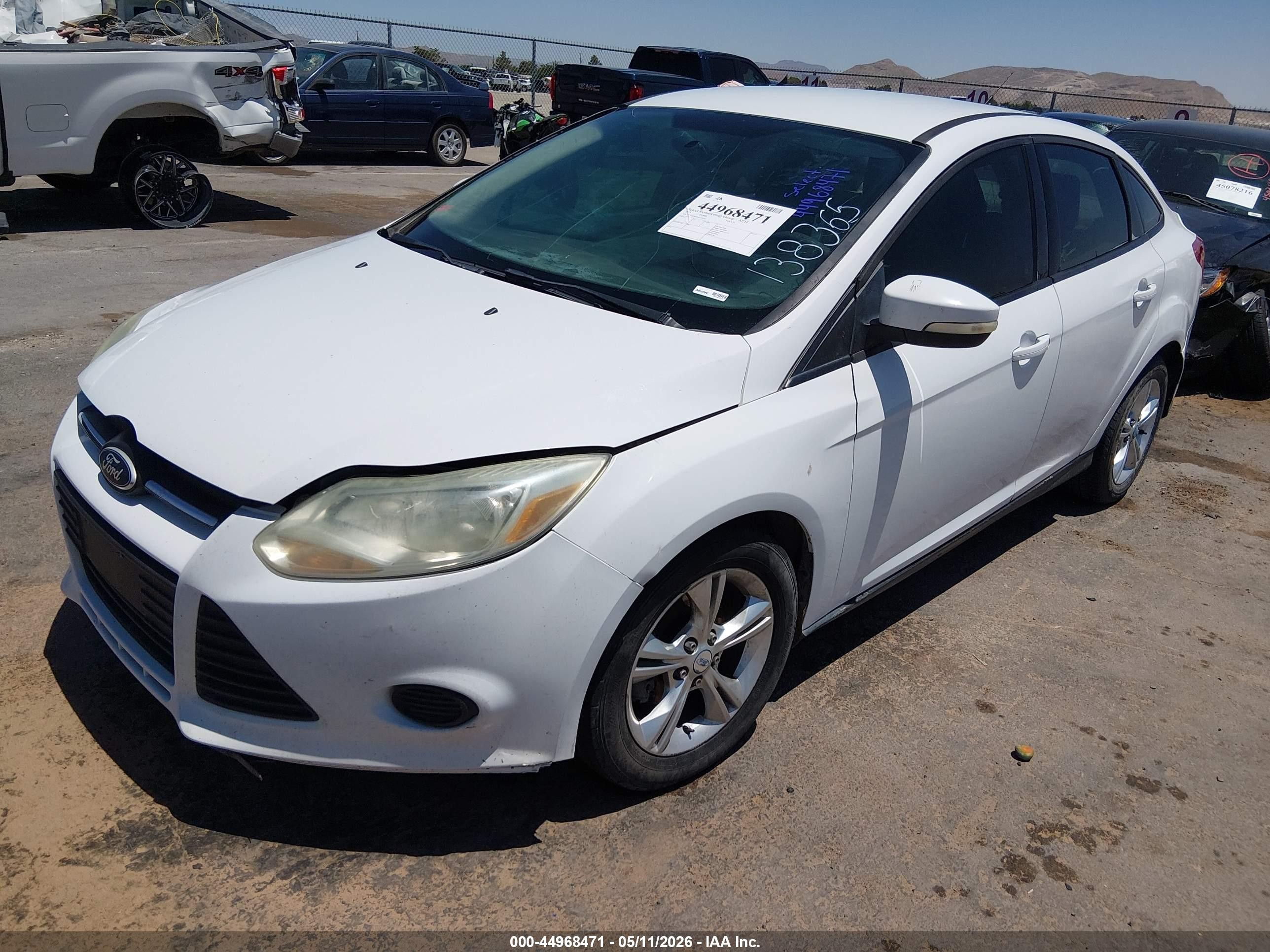 2013 Ford Focus Se White vin: 1FADP3F22DL138365