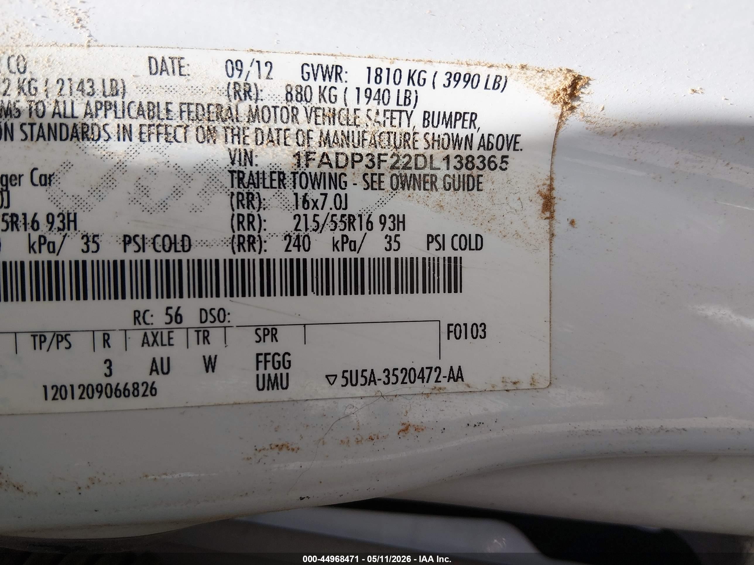 2013 Ford Focus Se White vin: 1FADP3F22DL138365