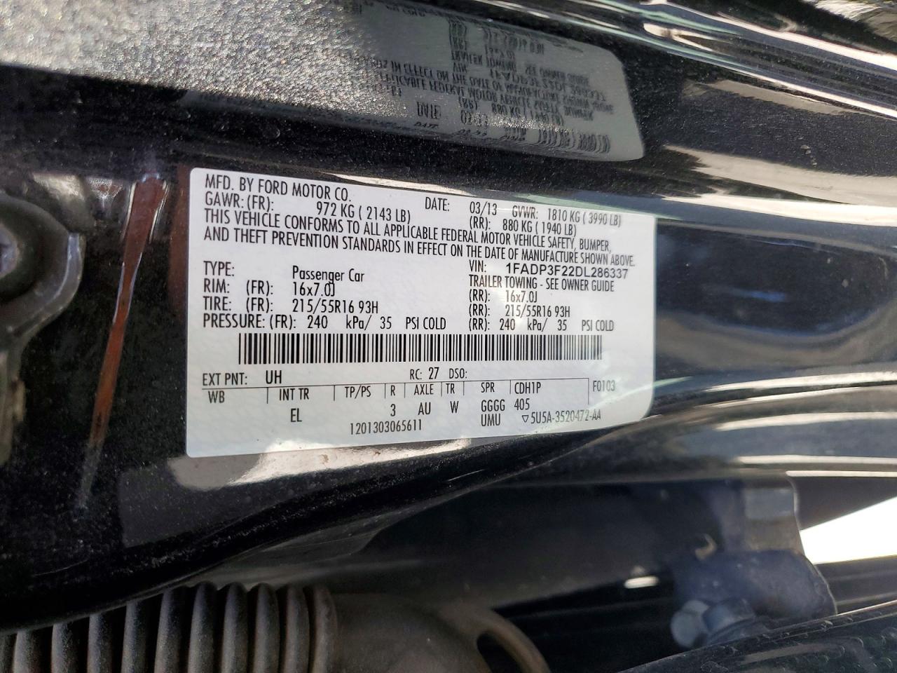 2013 Ford Focus Se Black vin: 1FADP3F22DL286337