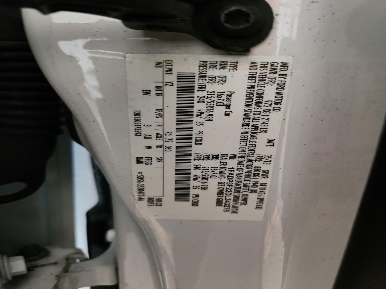 2013 Ford Focus Se White vin: 1FADP3F22DL343278