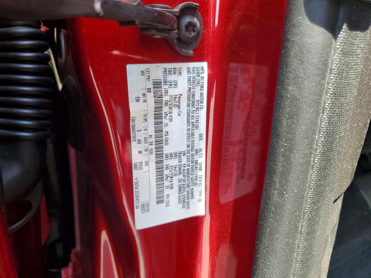 2013 Ford Focus Se Red vin: 1FADP3F22DL359822