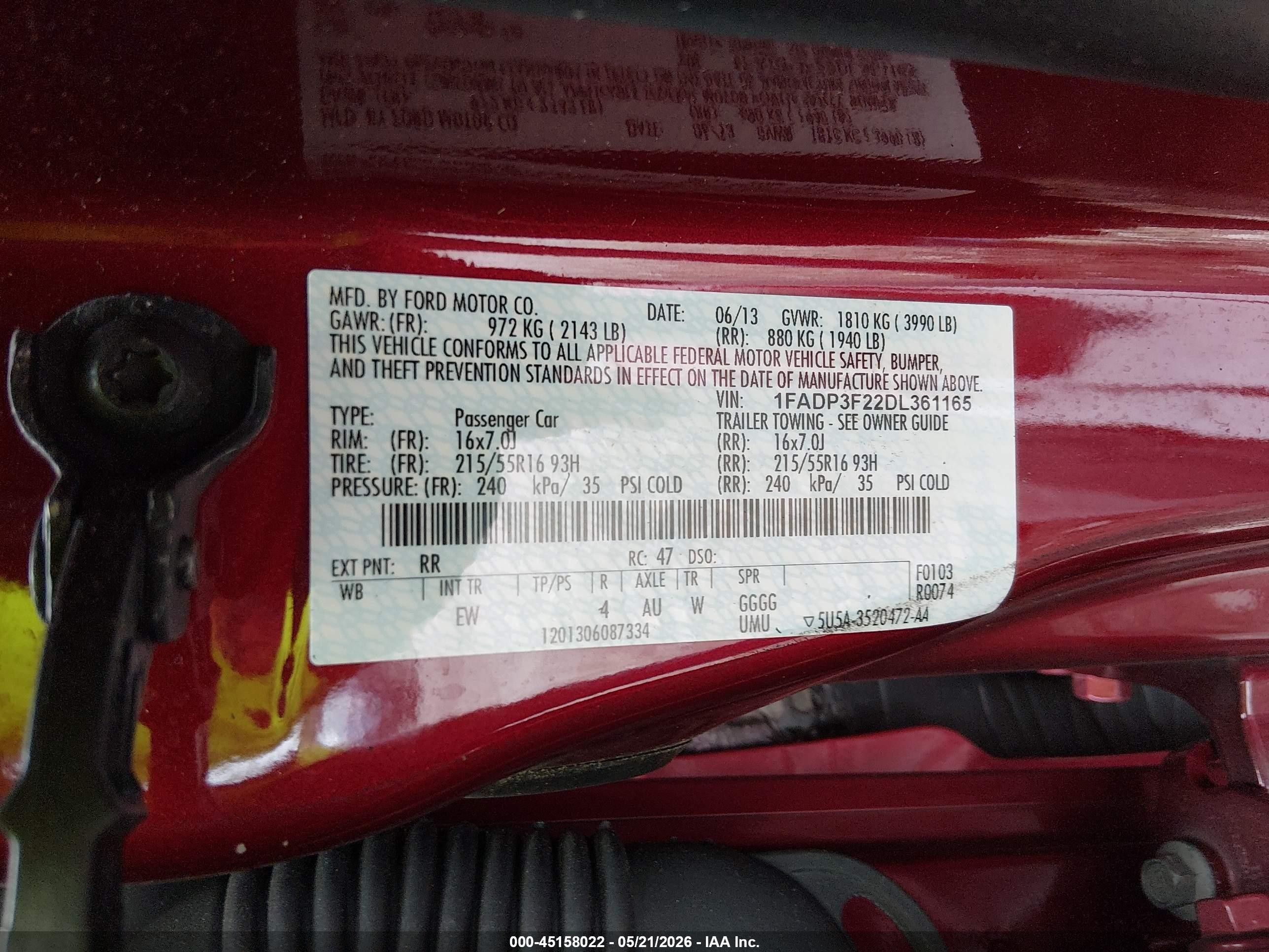 2013 Ford Focus Se Maroon vin: 1FADP3F22DL361165