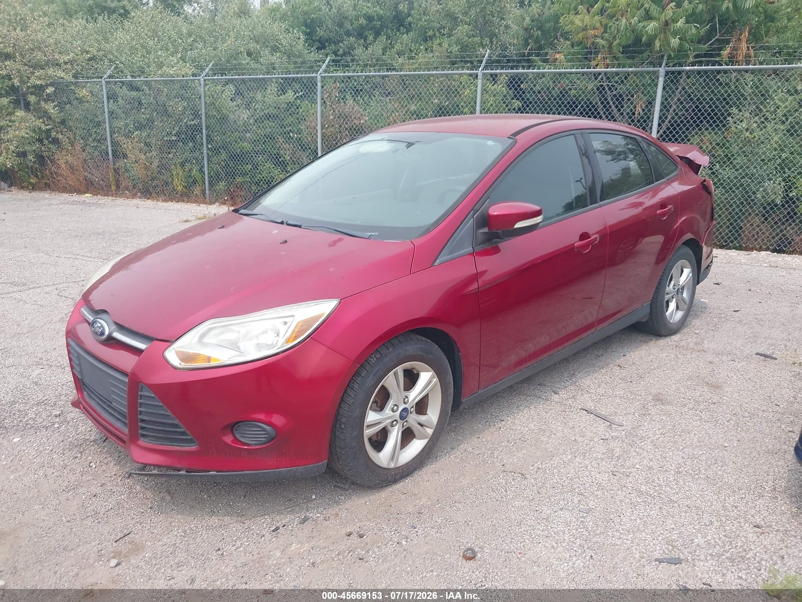 2013 Ford Focus Se Red vin: 1FADP3F22DL374336