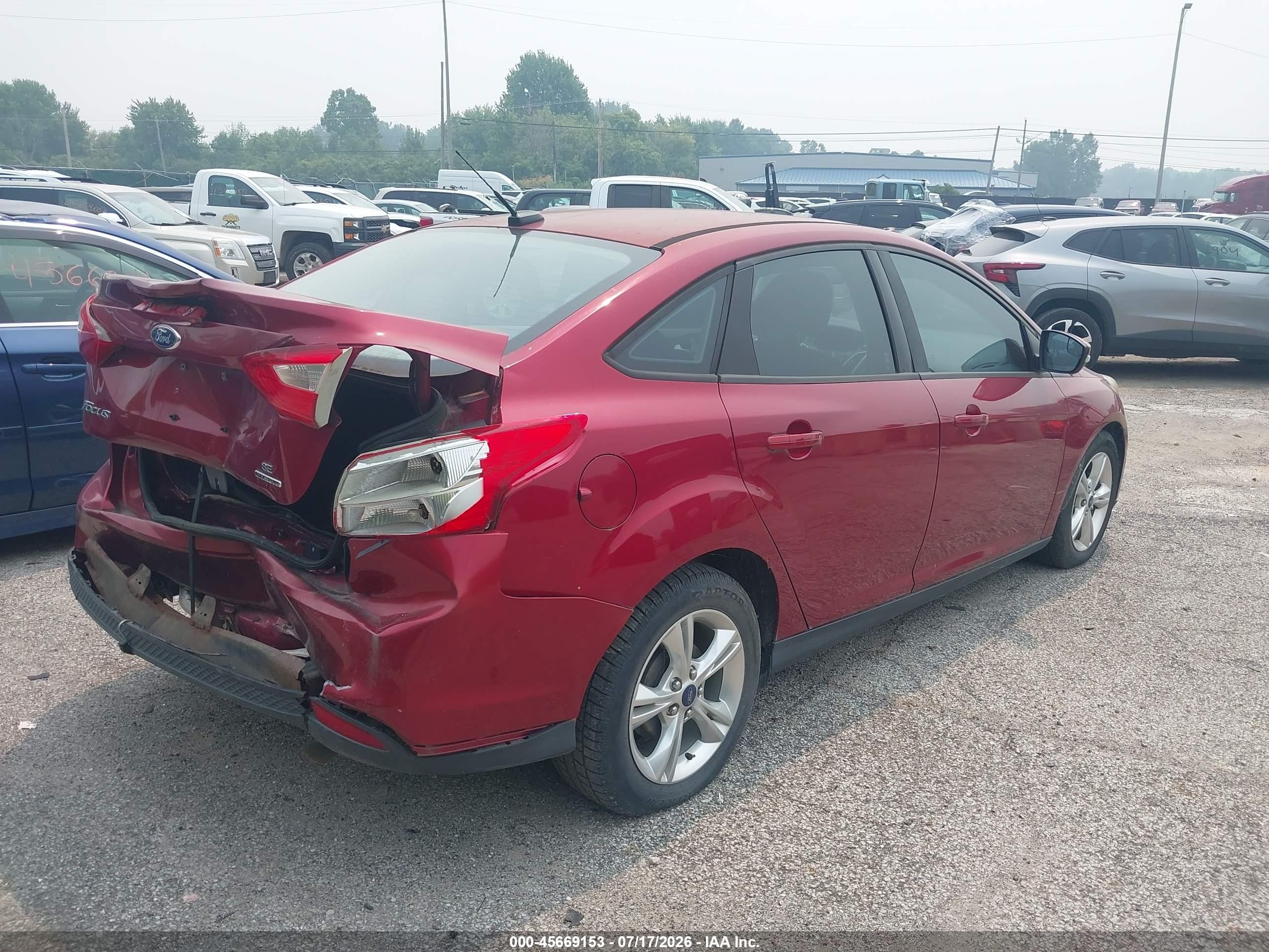 2013 Ford Focus Se Red vin: 1FADP3F22DL374336