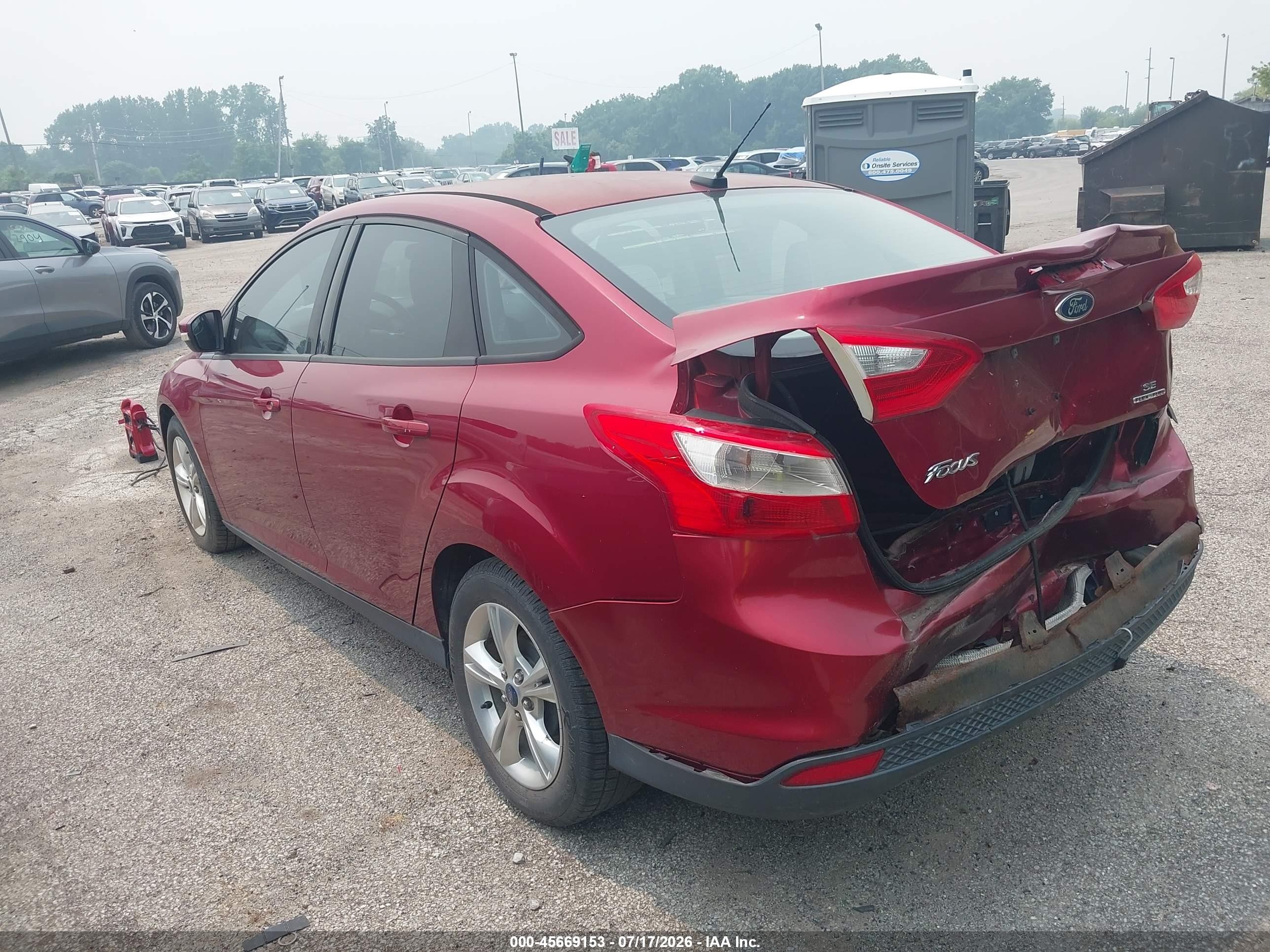 2013 Ford Focus Se Red vin: 1FADP3F22DL374336