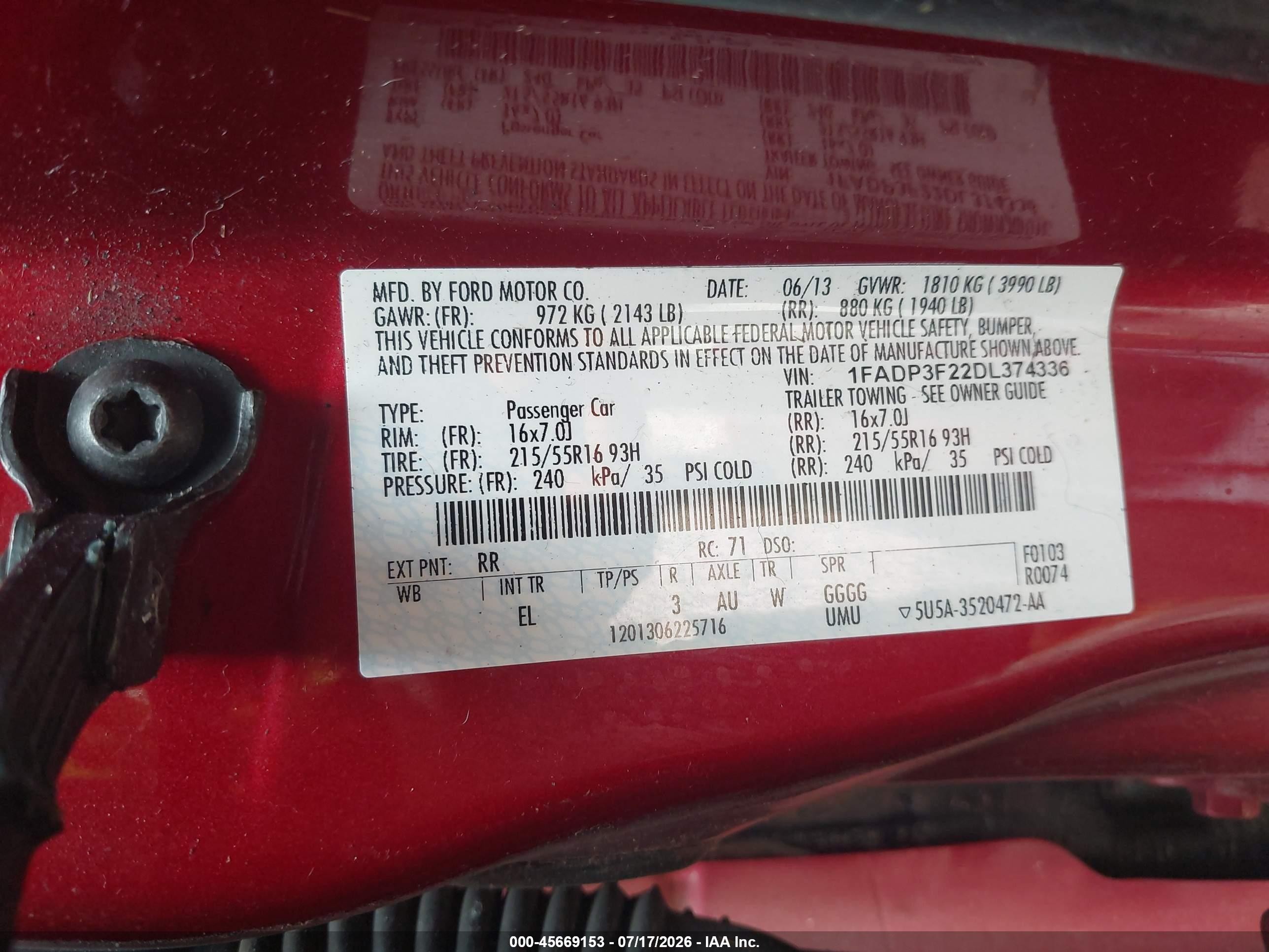 2013 Ford Focus Se Red vin: 1FADP3F22DL374336