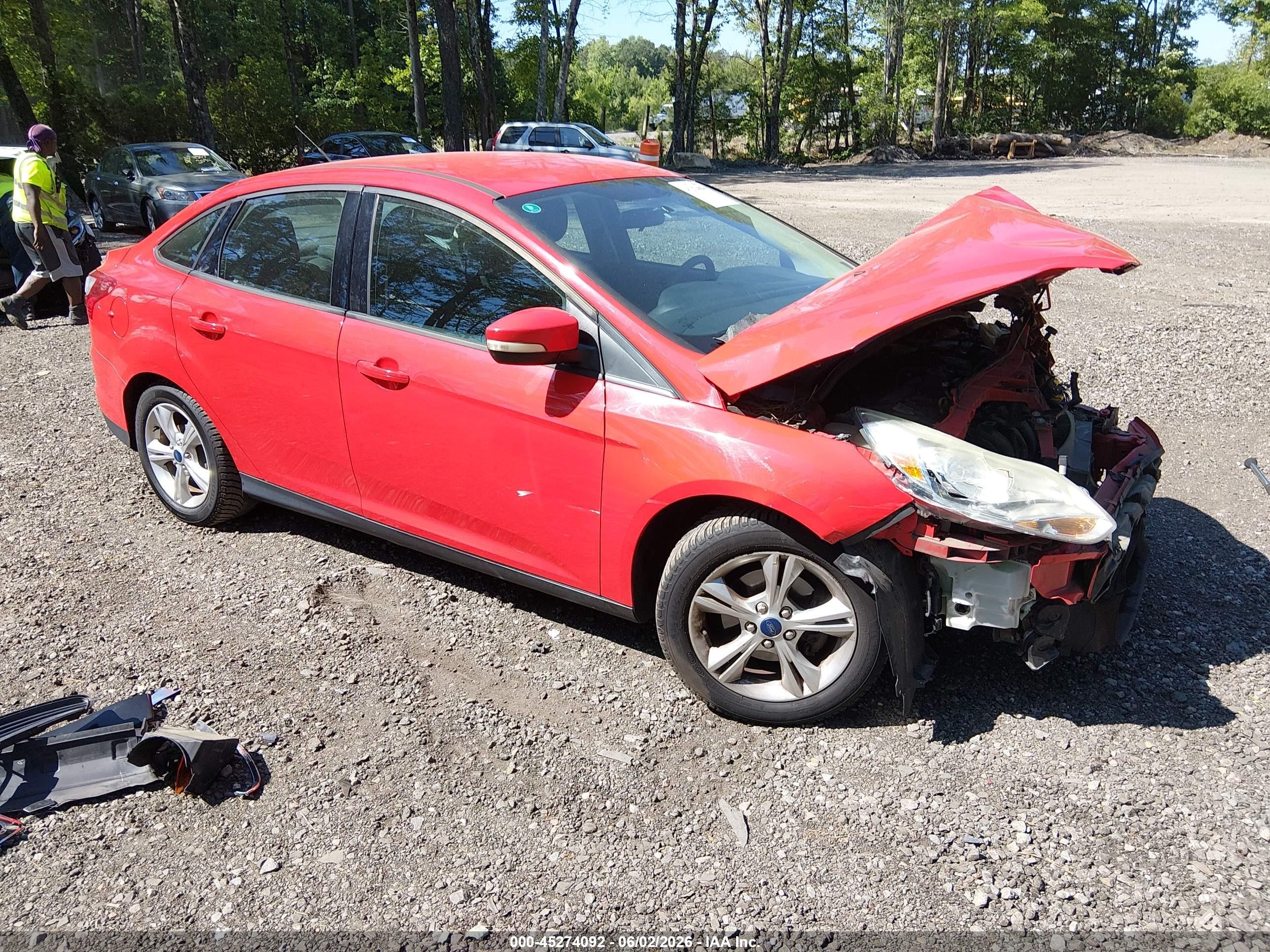 2014 Ford Focus Se Red vin: 1FADP3F22EL119090