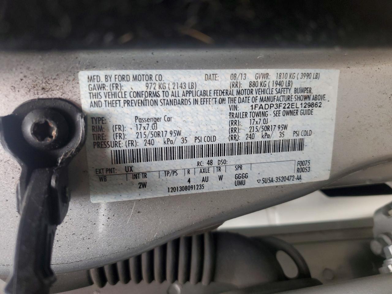 2014 Ford Focus Se Silver vin: 1FADP3F22EL129862