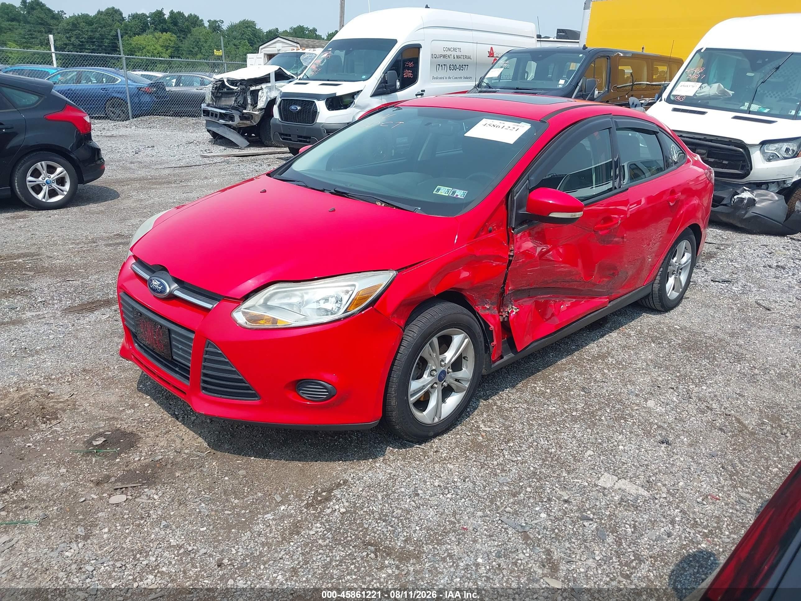 2014 Ford Focus Se Red vin: 1FADP3F22EL159086