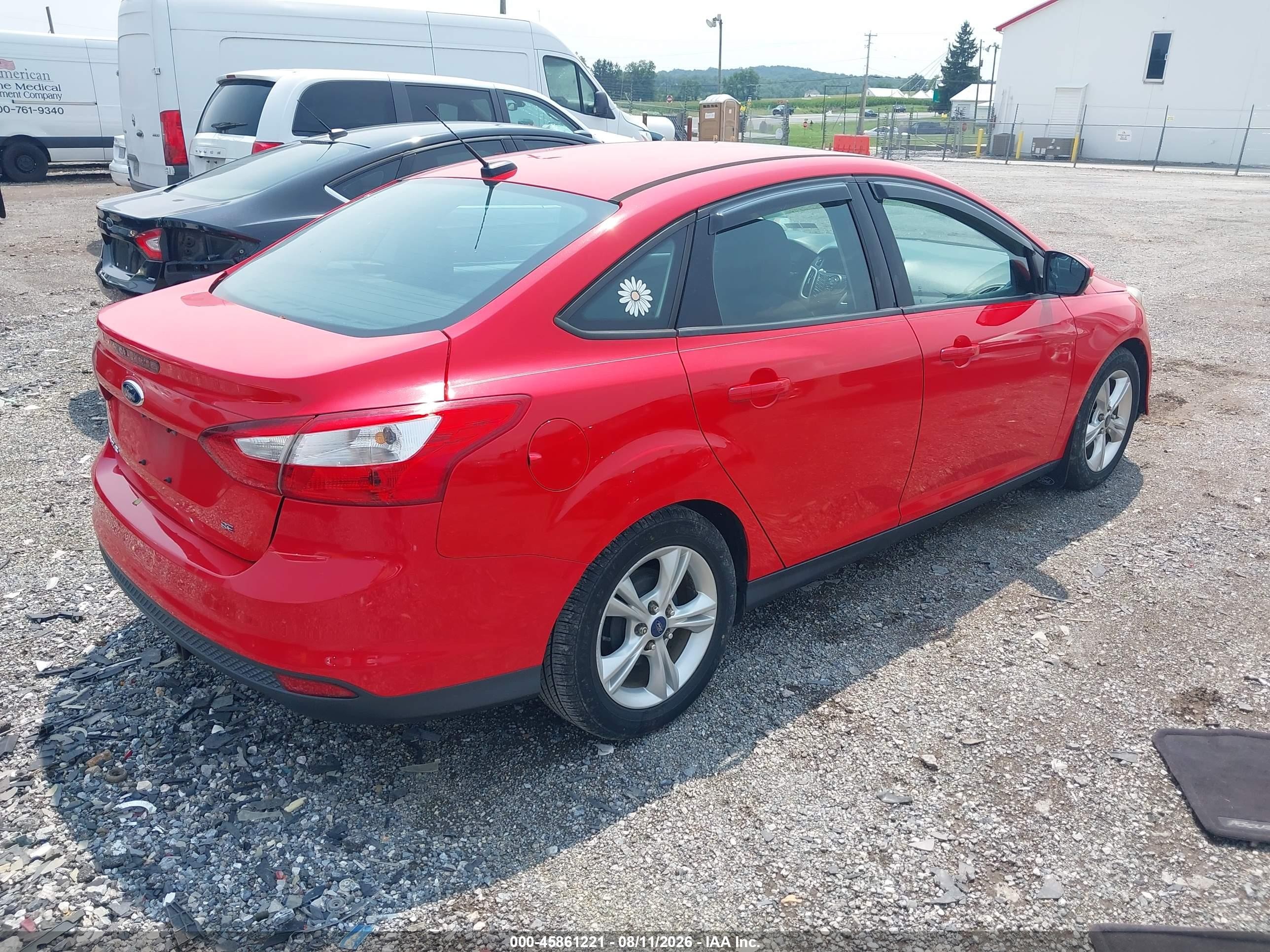 2014 Ford Focus Se Red vin: 1FADP3F22EL159086