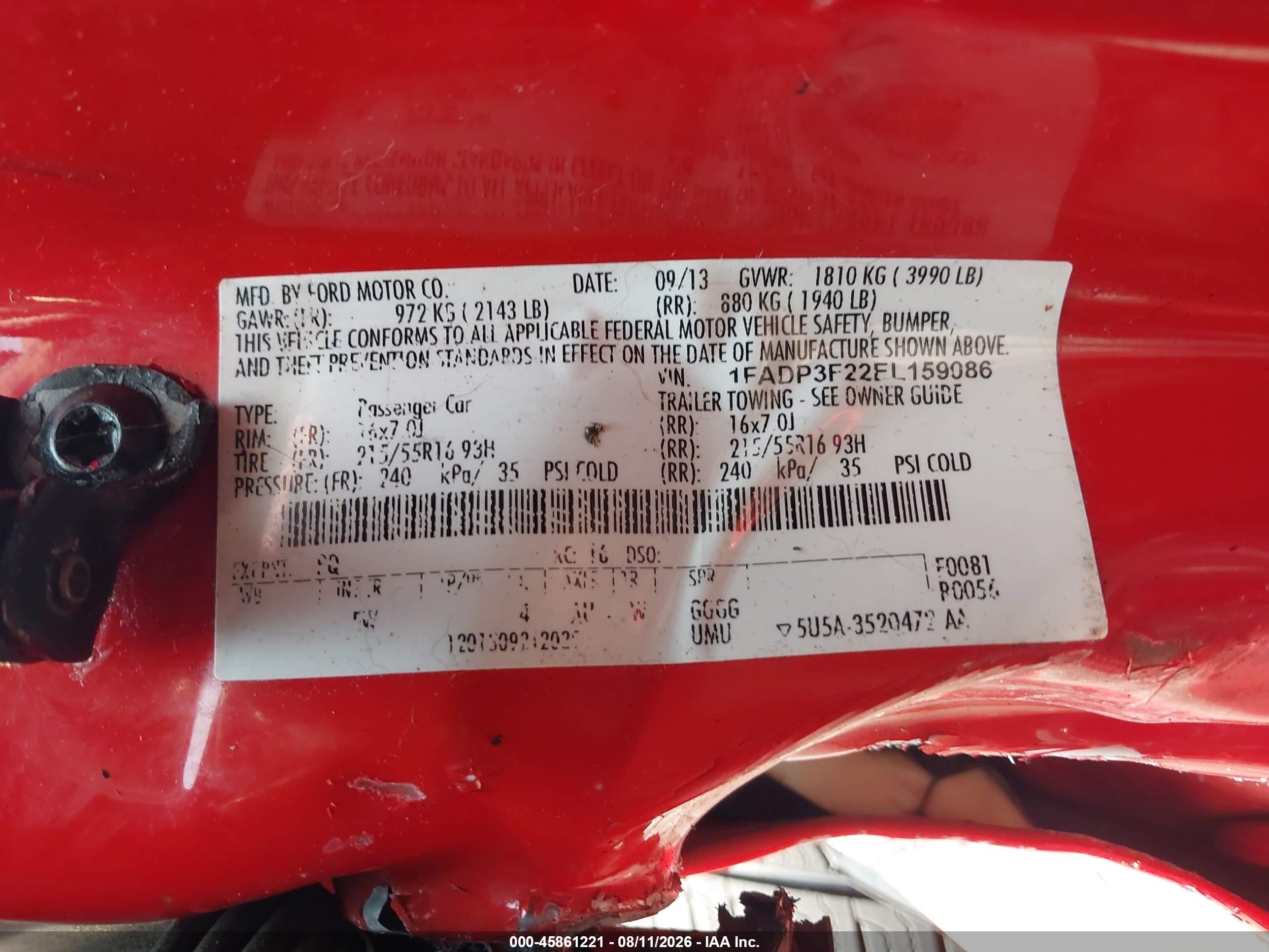2014 Ford Focus Se Red vin: 1FADP3F22EL159086