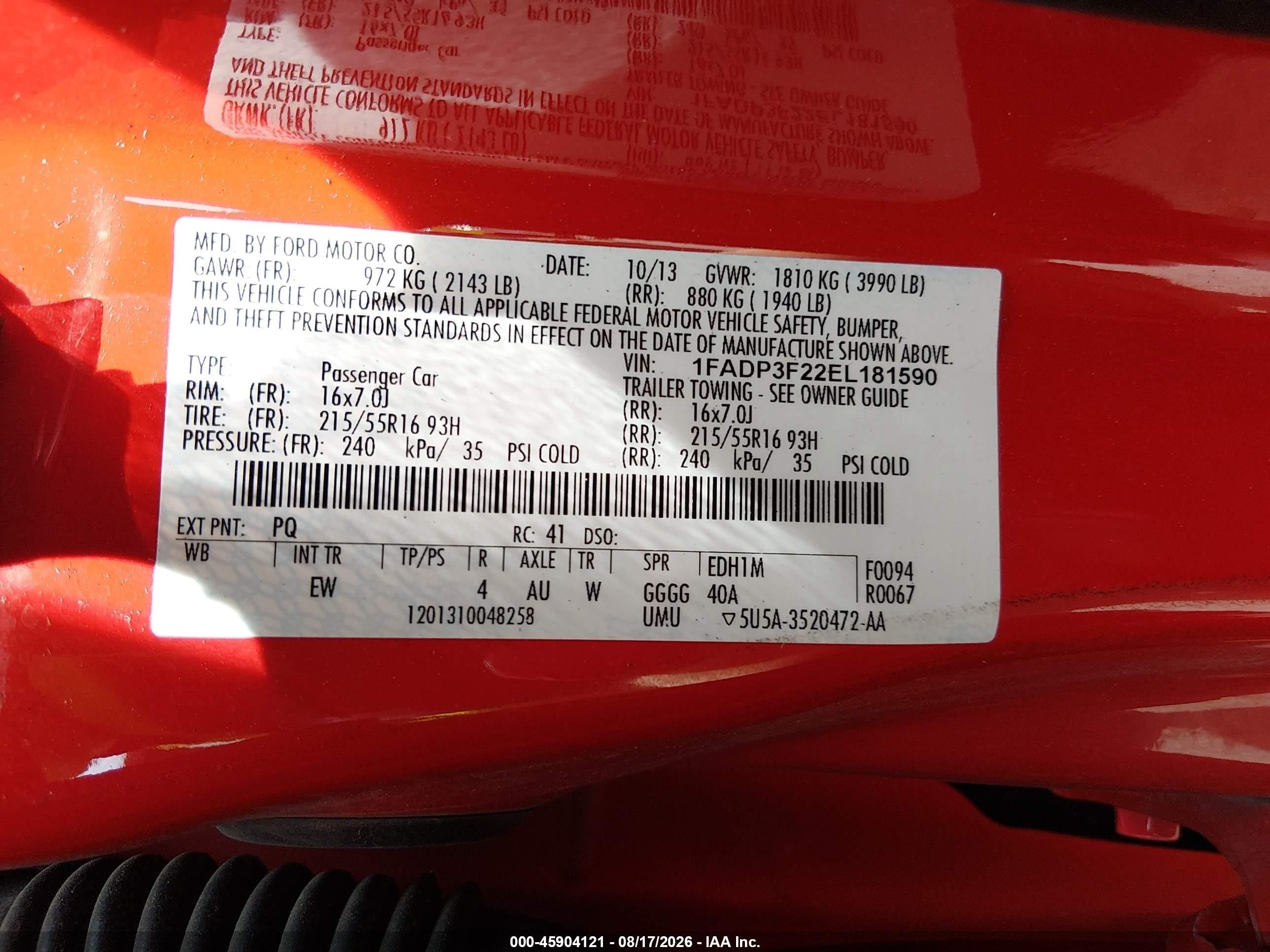 2014 Ford Focus Se Red vin: 1FADP3F22EL181590