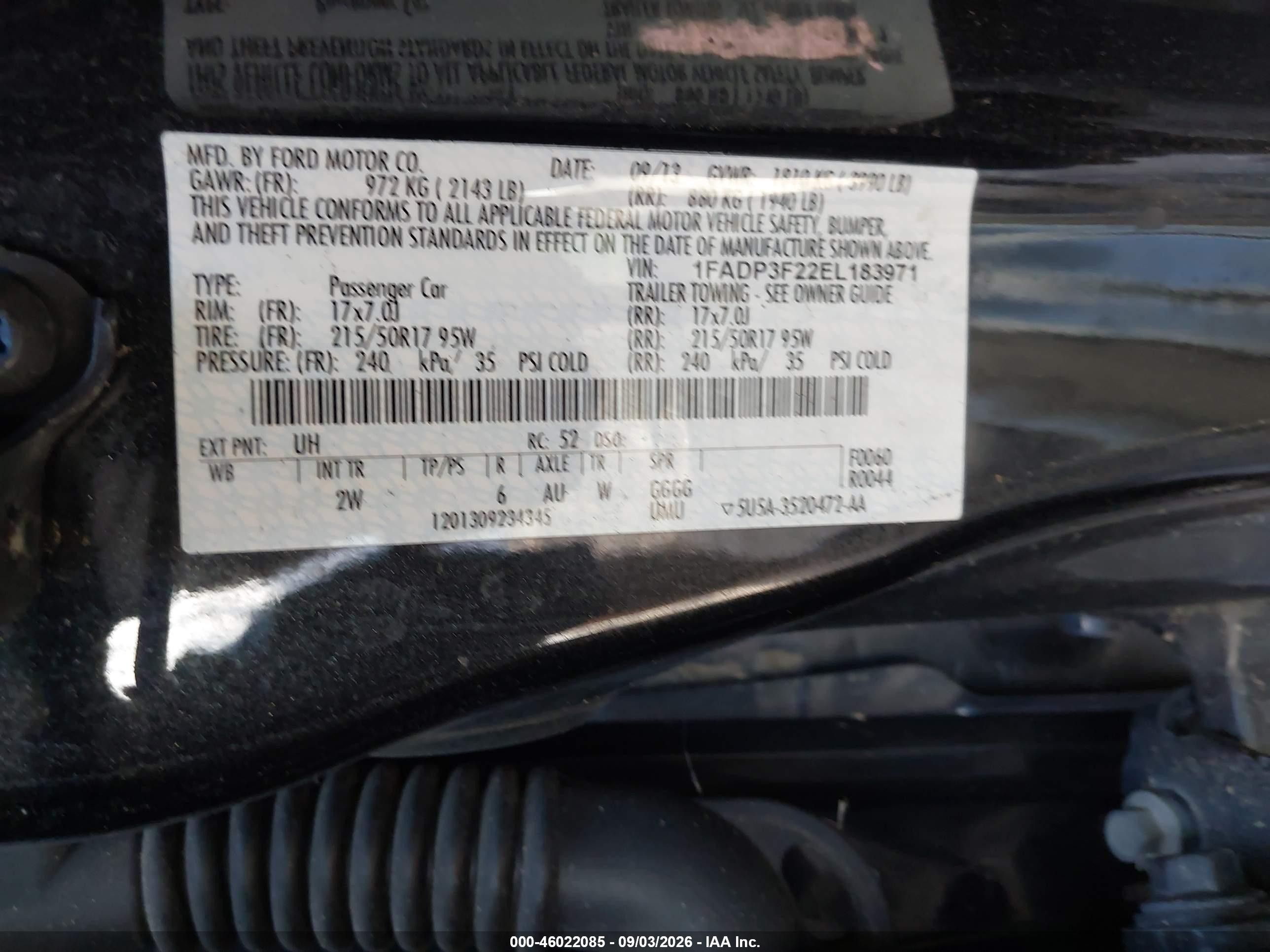 2014 Ford Focus Se Black vin: 1FADP3F22EL183971