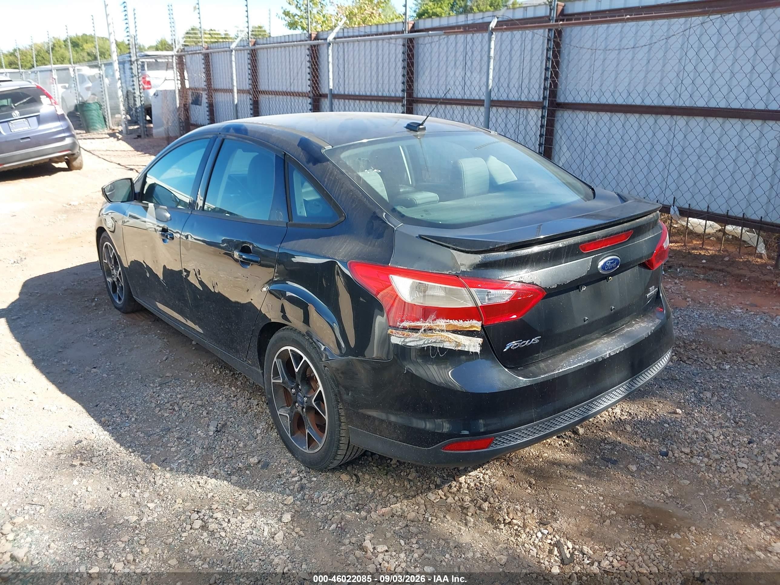 2014 Ford Focus Se Black vin: 1FADP3F22EL183971