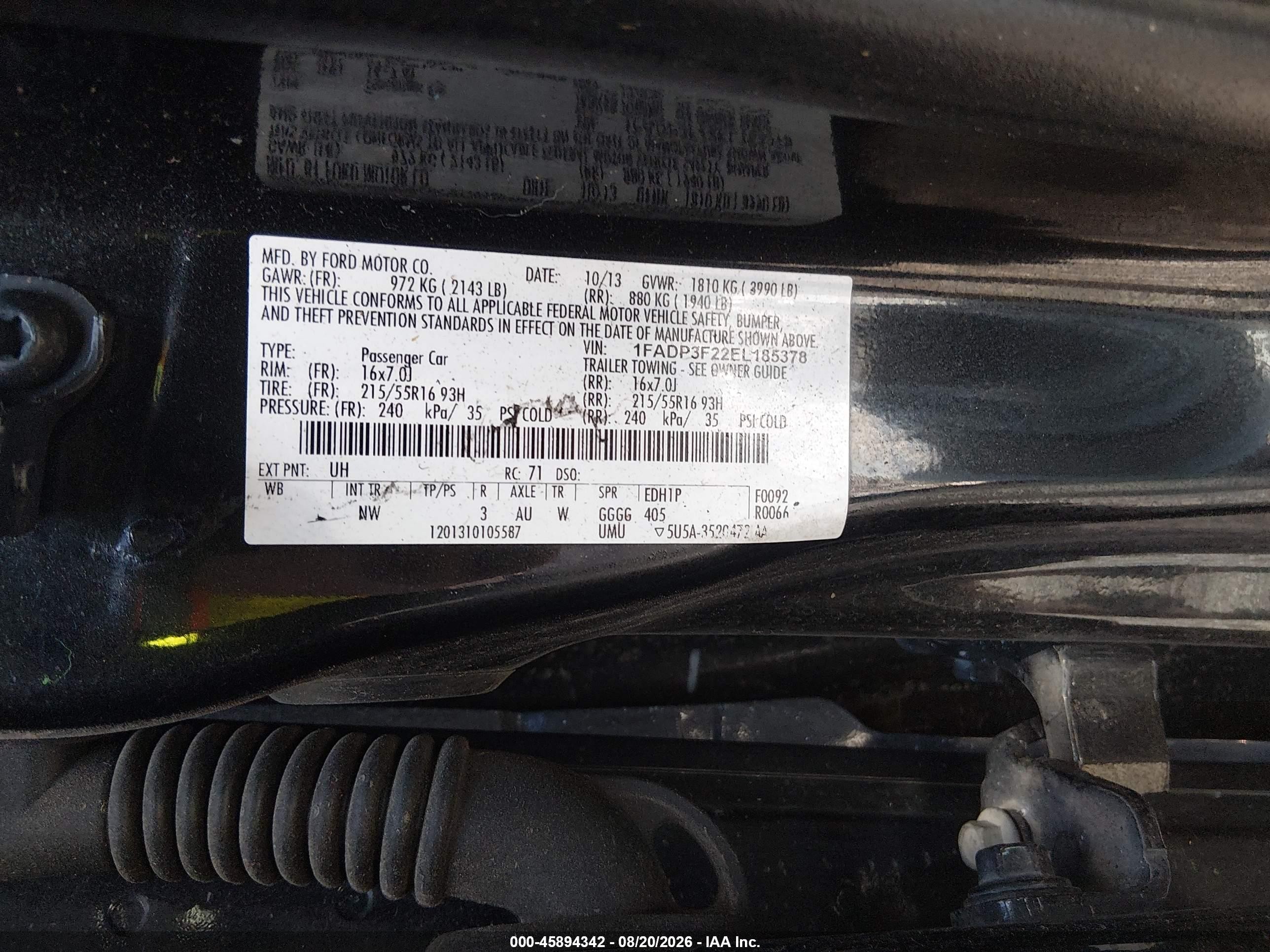 2014 Ford Focus Se Black vin: 1FADP3F22EL185378