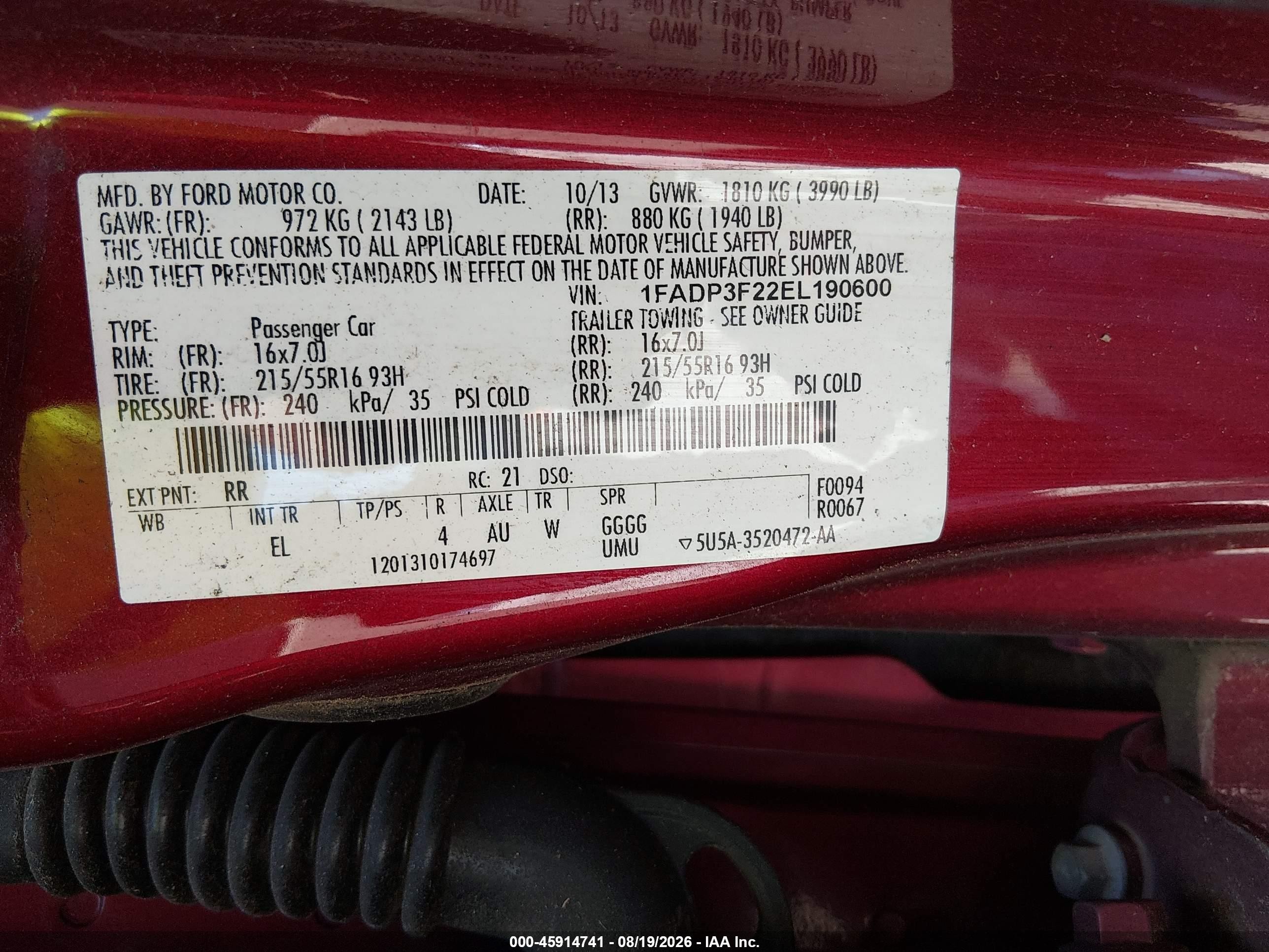 2014 Ford Focus Se Red vin: 1FADP3F22EL190600