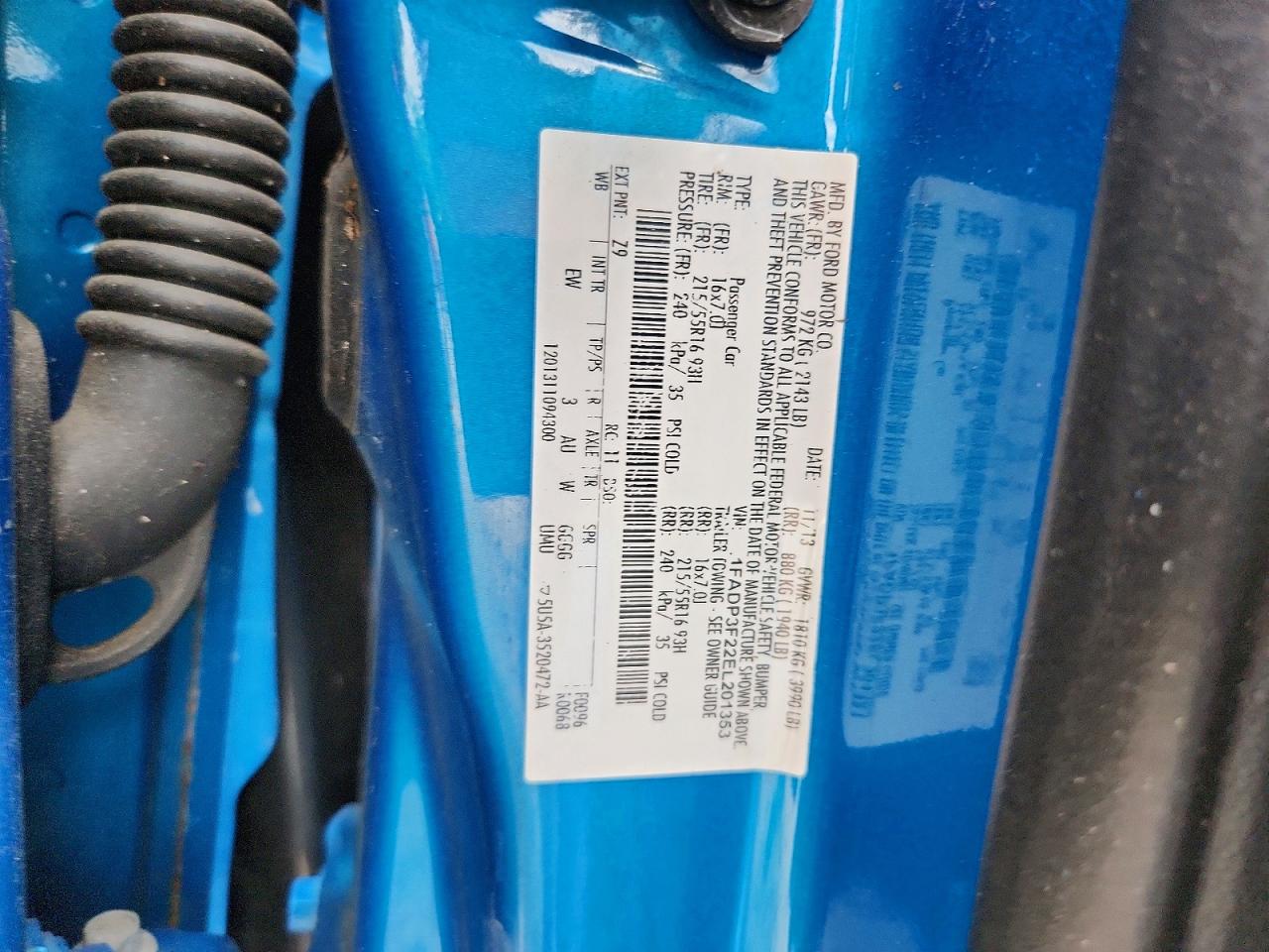 2014 Ford Focus Se Blue vin: 1FADP3F22EL201353