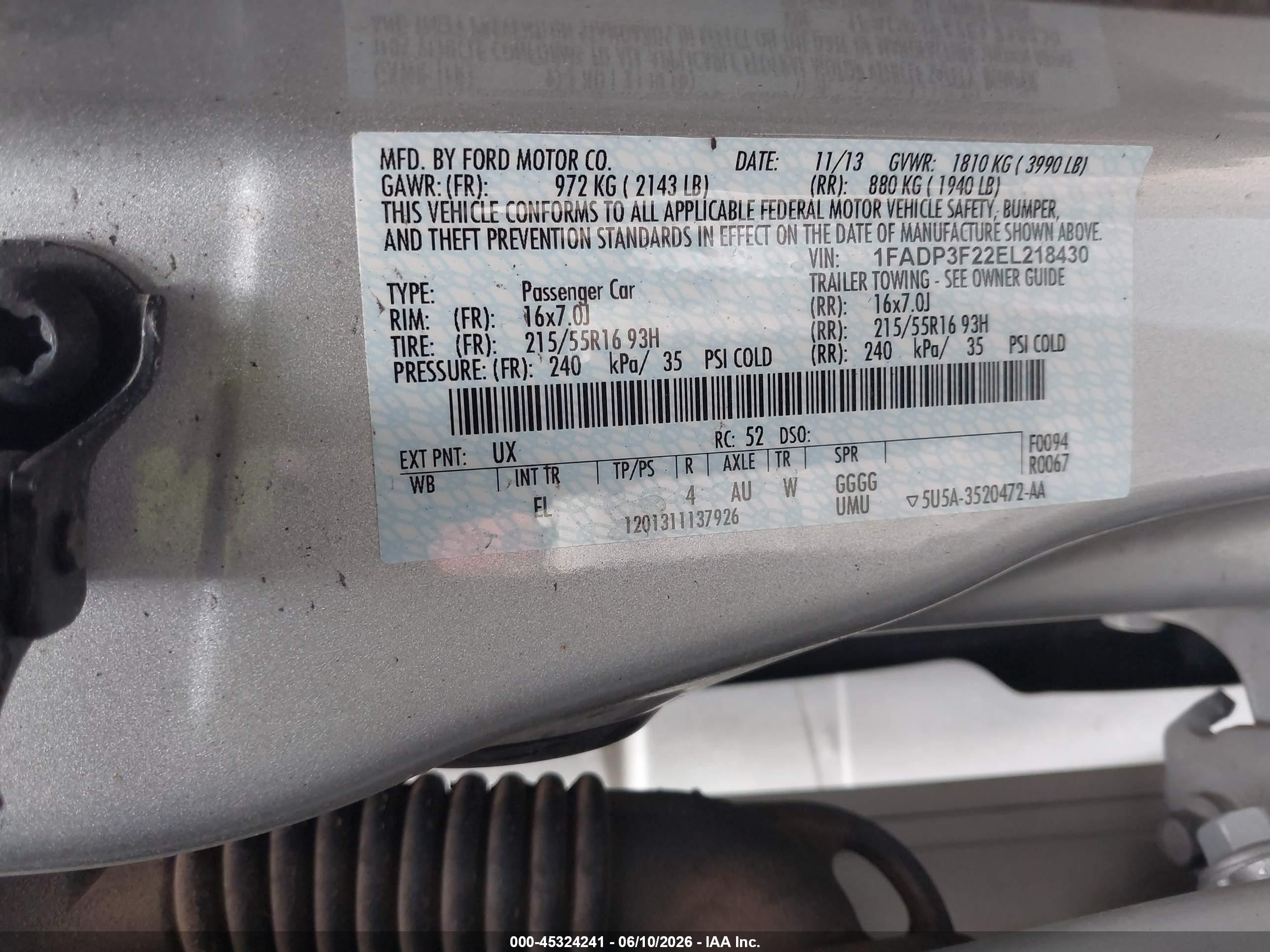 2014 Ford Focus Se Silver vin: 1FADP3F22EL218430