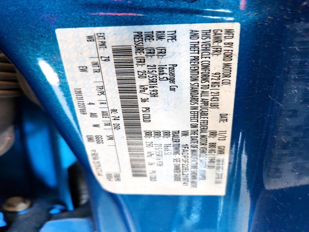 2014 Ford Focus Se Blue vin: 1FADP3F22EL219741