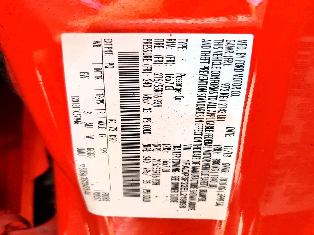 2014 Ford Focus Se Red vin: 1FADP3F22EL219898