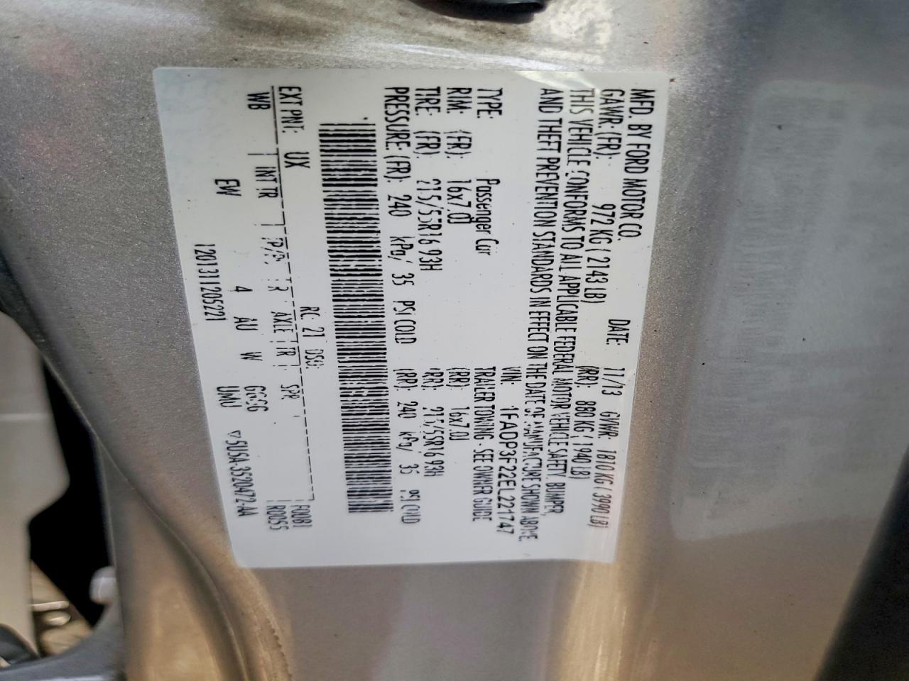 2014 Ford Focus Se Silver vin: 1FADP3F22EL221747