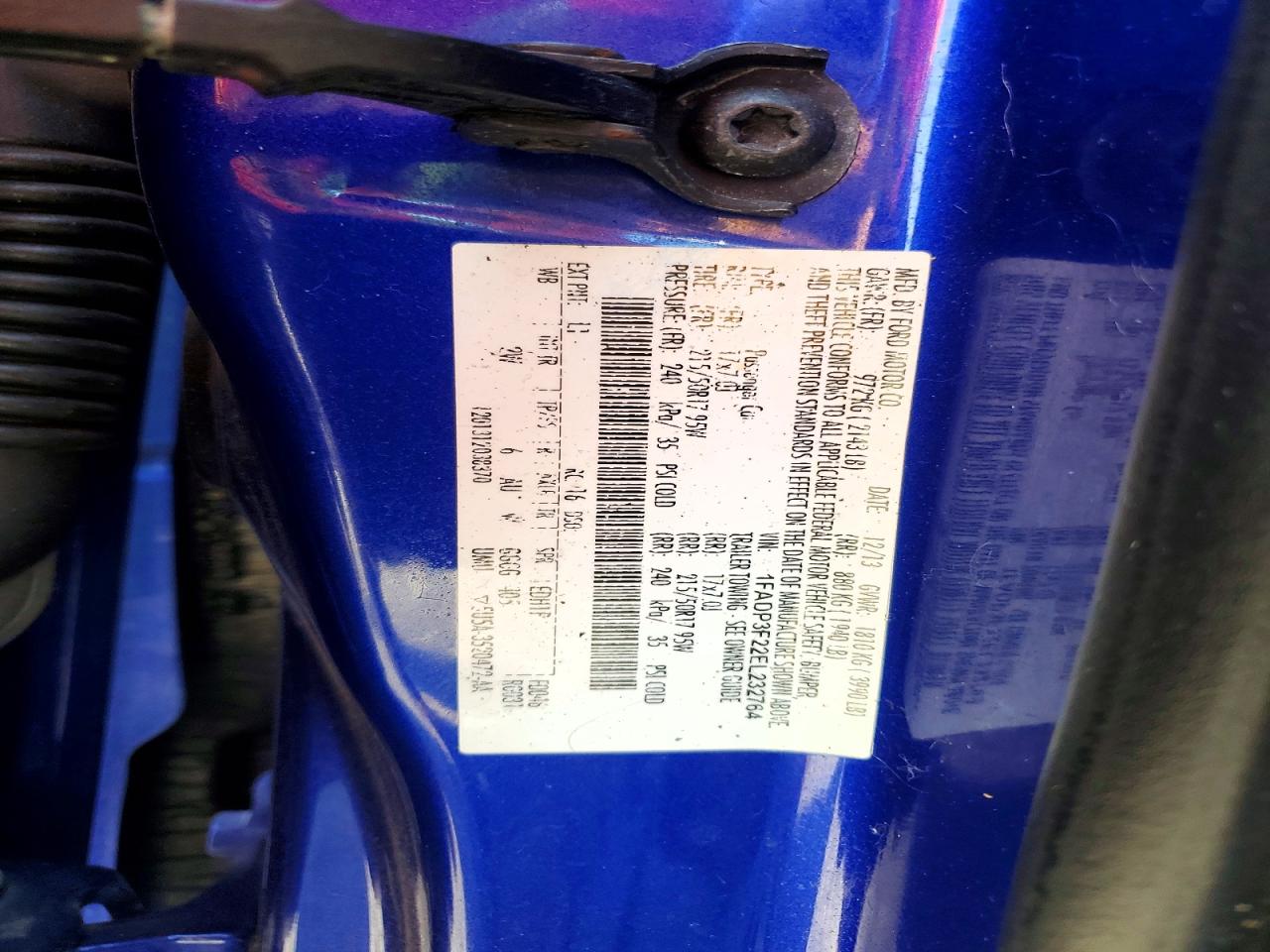 2014 Ford Focus Se Blue vin: 1FADP3F22EL232764