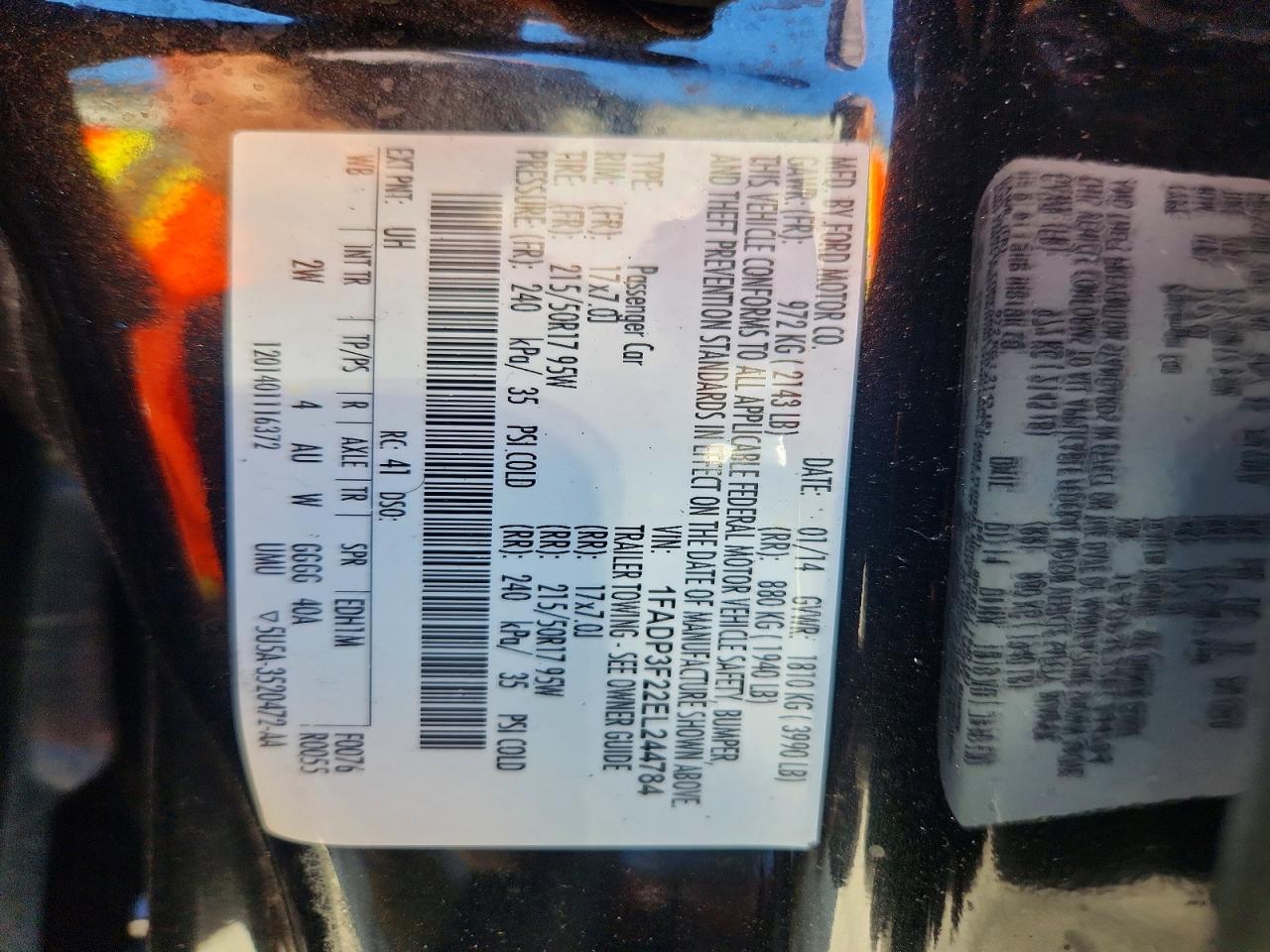 2014 Ford Focus Se Черный vin: 1FADP3F22EL244784
