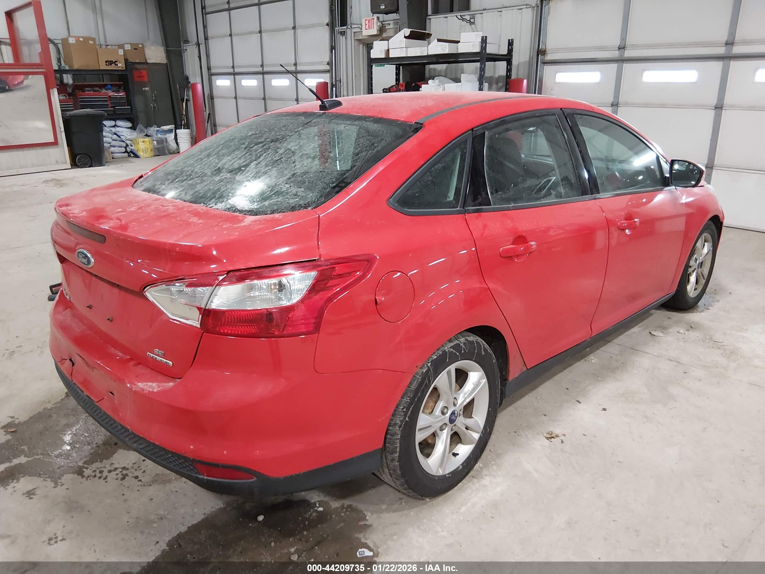 2014 Ford Focus Se Red vin: 1FADP3F22EL272553