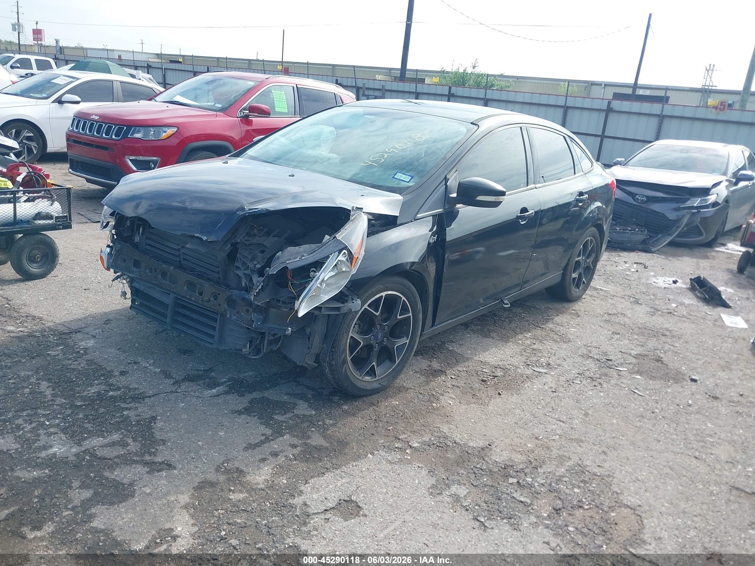 2014 Ford Focus Se Black vin: 1FADP3F22EL321007