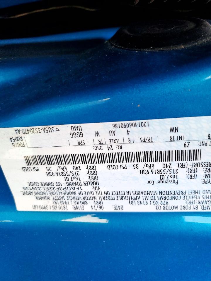 2014 Ford Focus Se Blue vin: 1FADP3F22EL339135