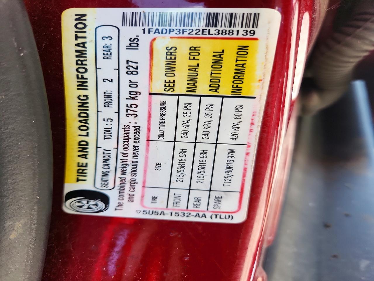 2014 Ford Focus Se Red vin: 1FADP3F22EL388139