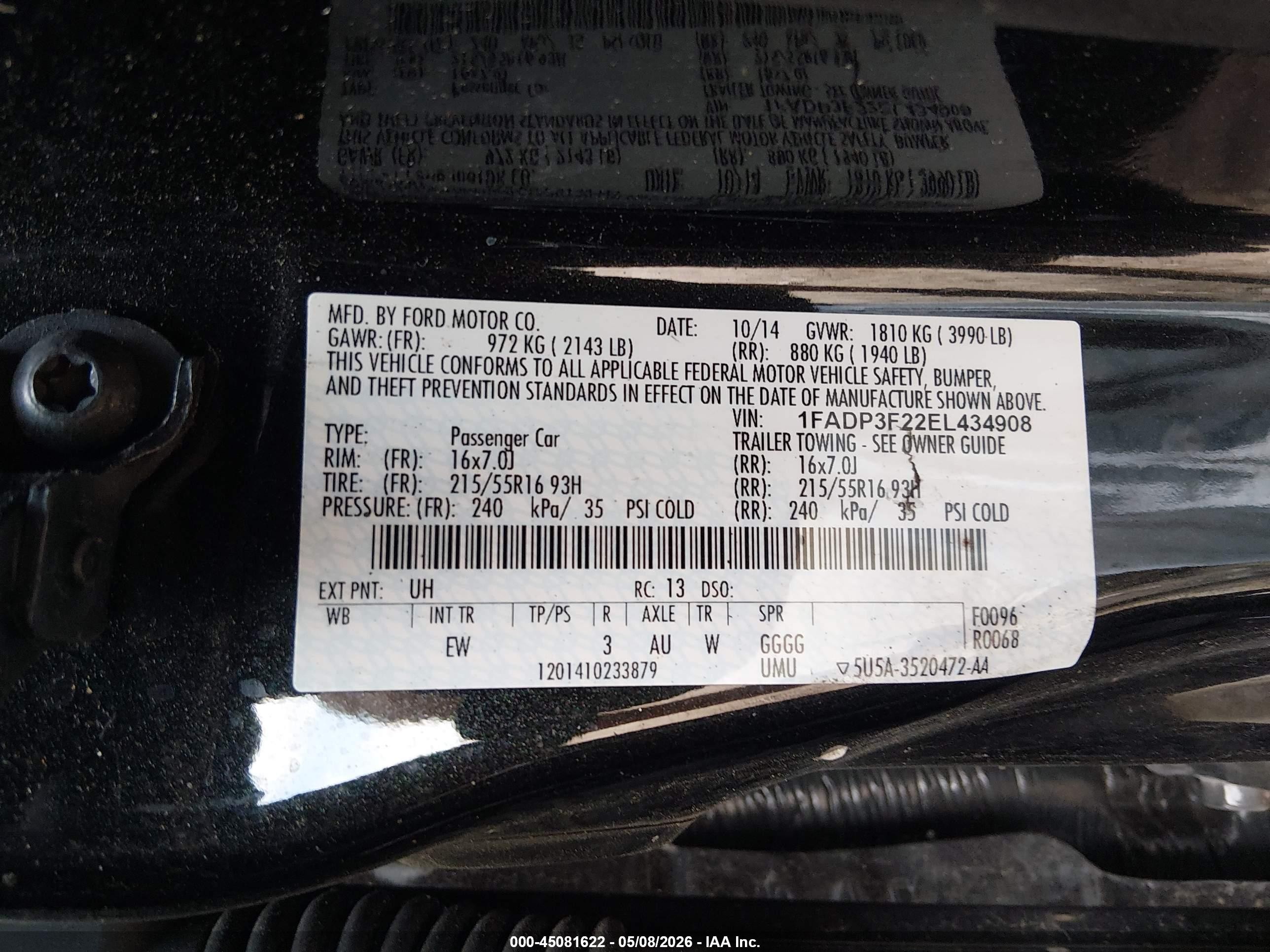 2014 Ford Focus Se Черный vin: 1FADP3F22EL434908