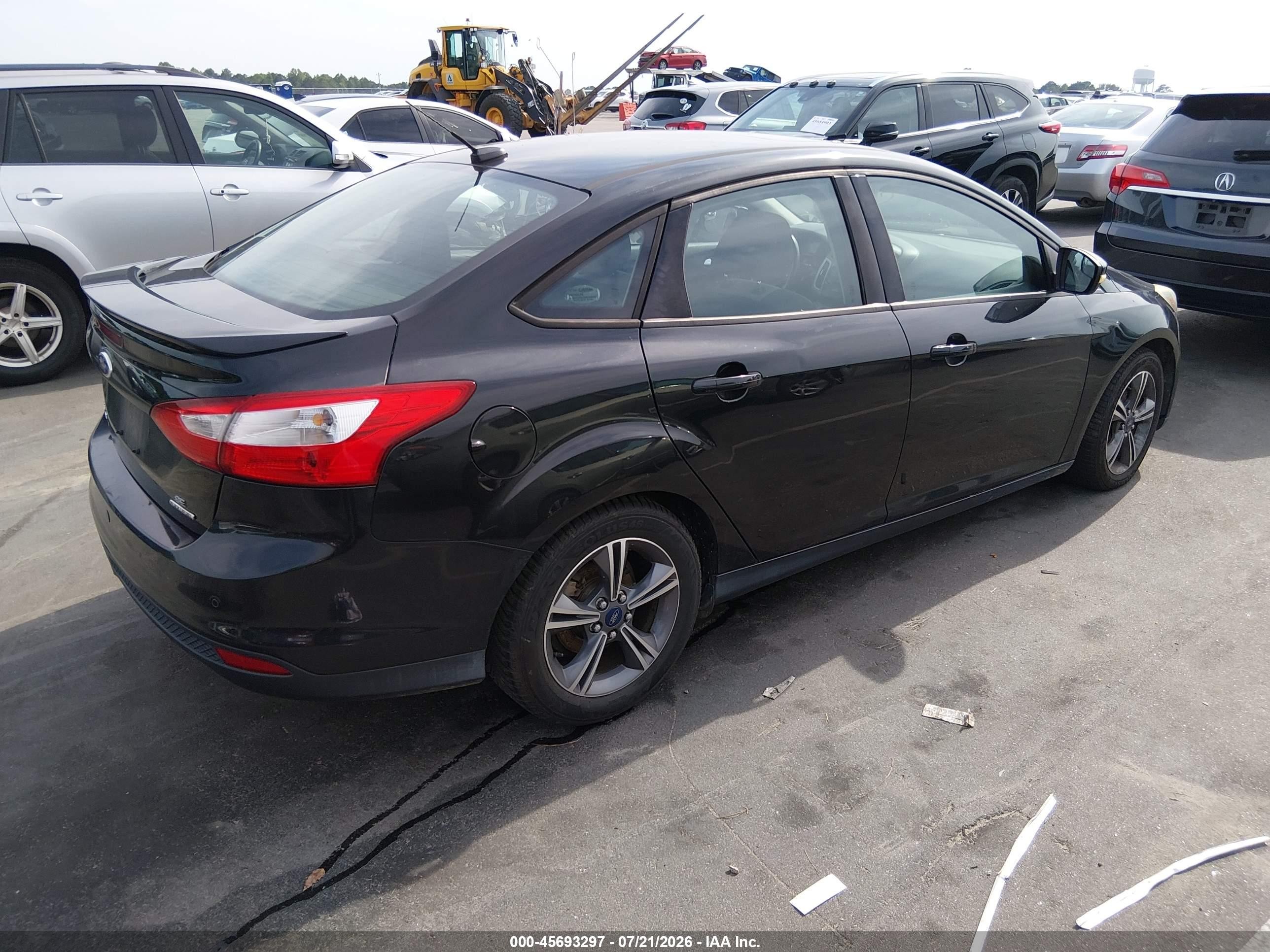 2014 Ford Focus Se Black vin: 1FADP3F22EL435976