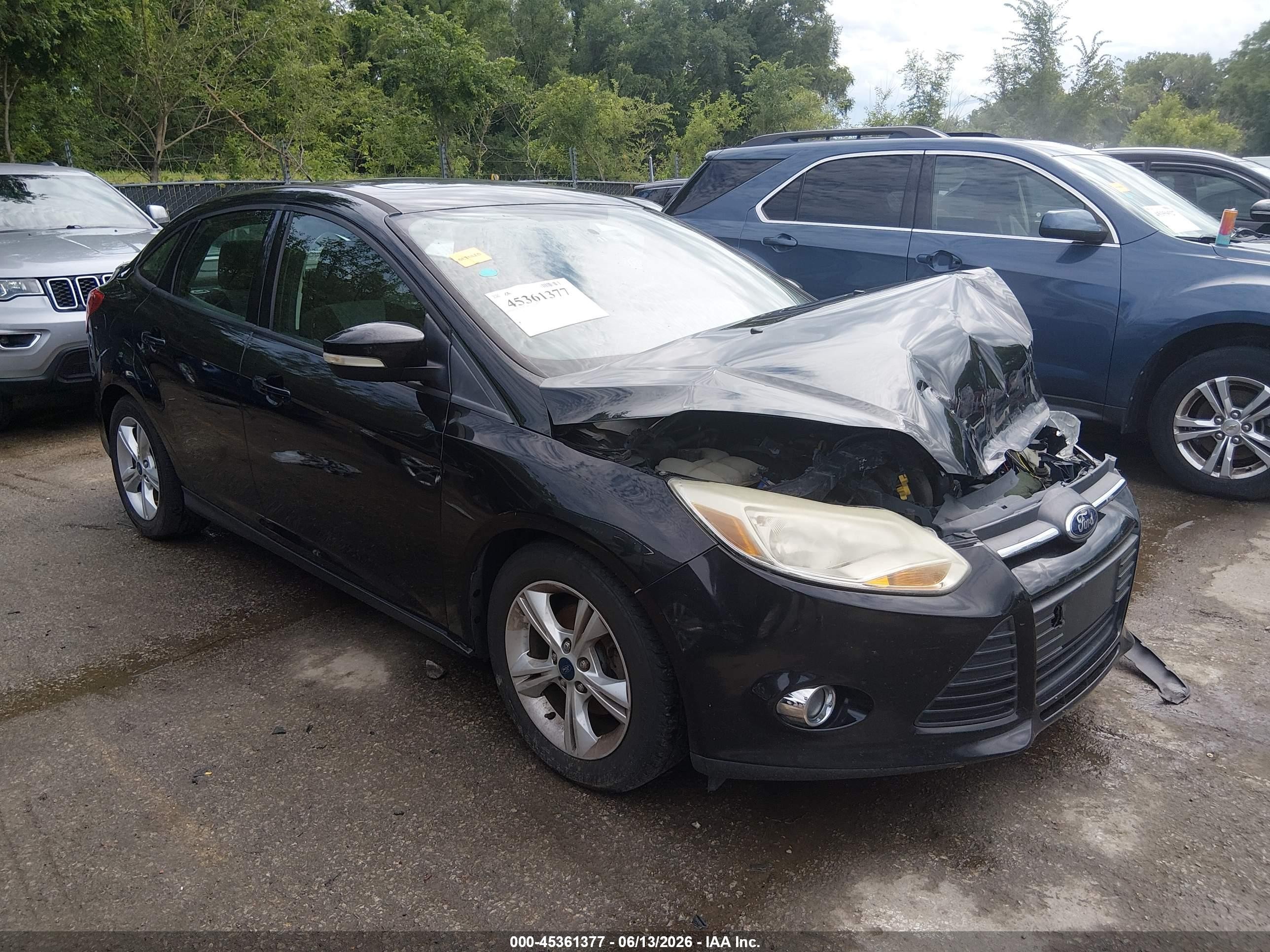 2014 Ford Focus Se Black vin: 1FADP3F22EL449697