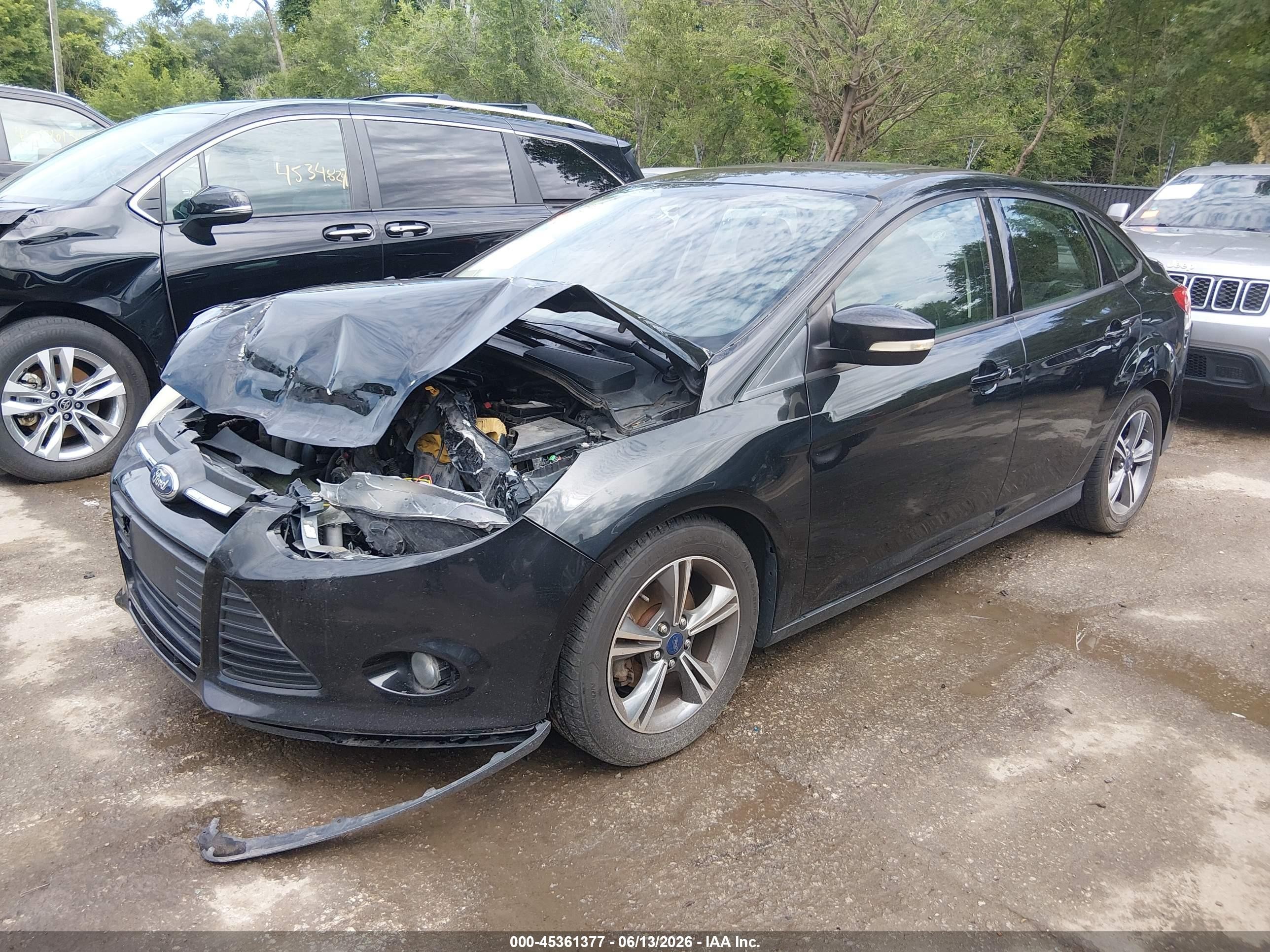 2014 Ford Focus Se Black vin: 1FADP3F22EL449697