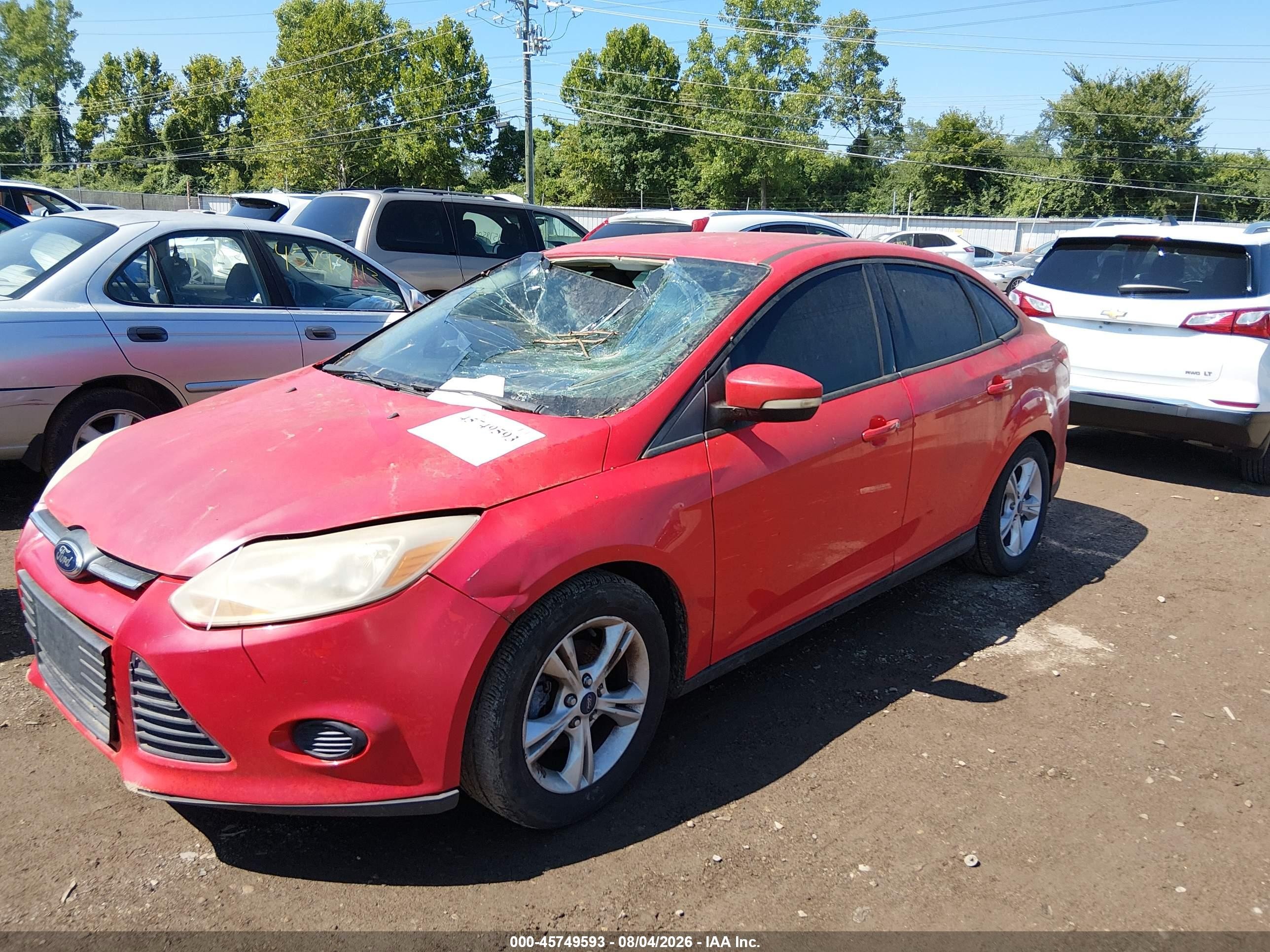 2014 Ford Focus Se Red vin: 1FADP3F22EL450171
