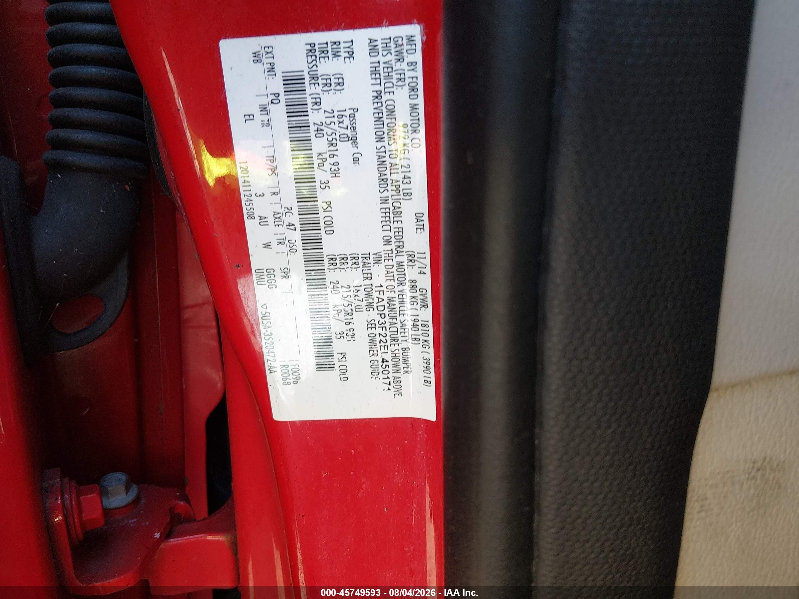 2014 Ford Focus Se Red vin: 1FADP3F22EL450171