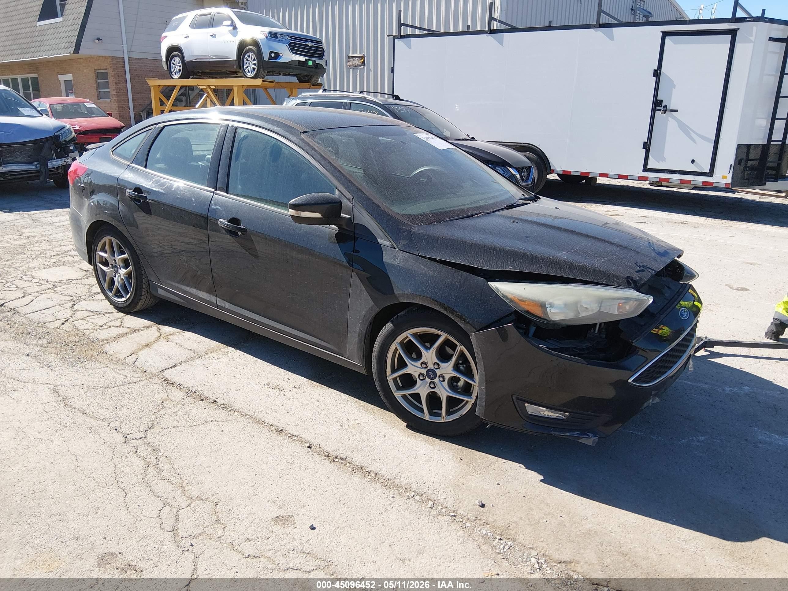 2015 Ford Focus Se Black vin: 1FADP3F22FL200804