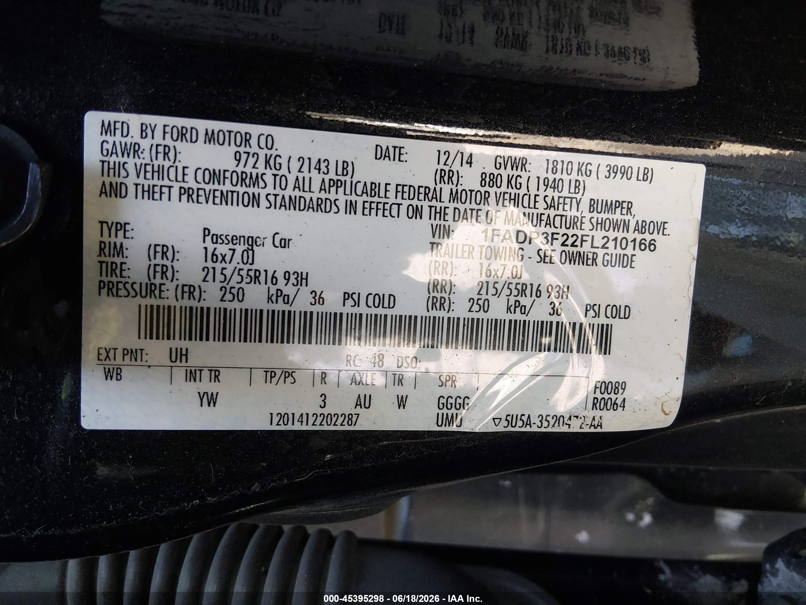2015 Ford Focus Se Black vin: 1FADP3F22FL210166