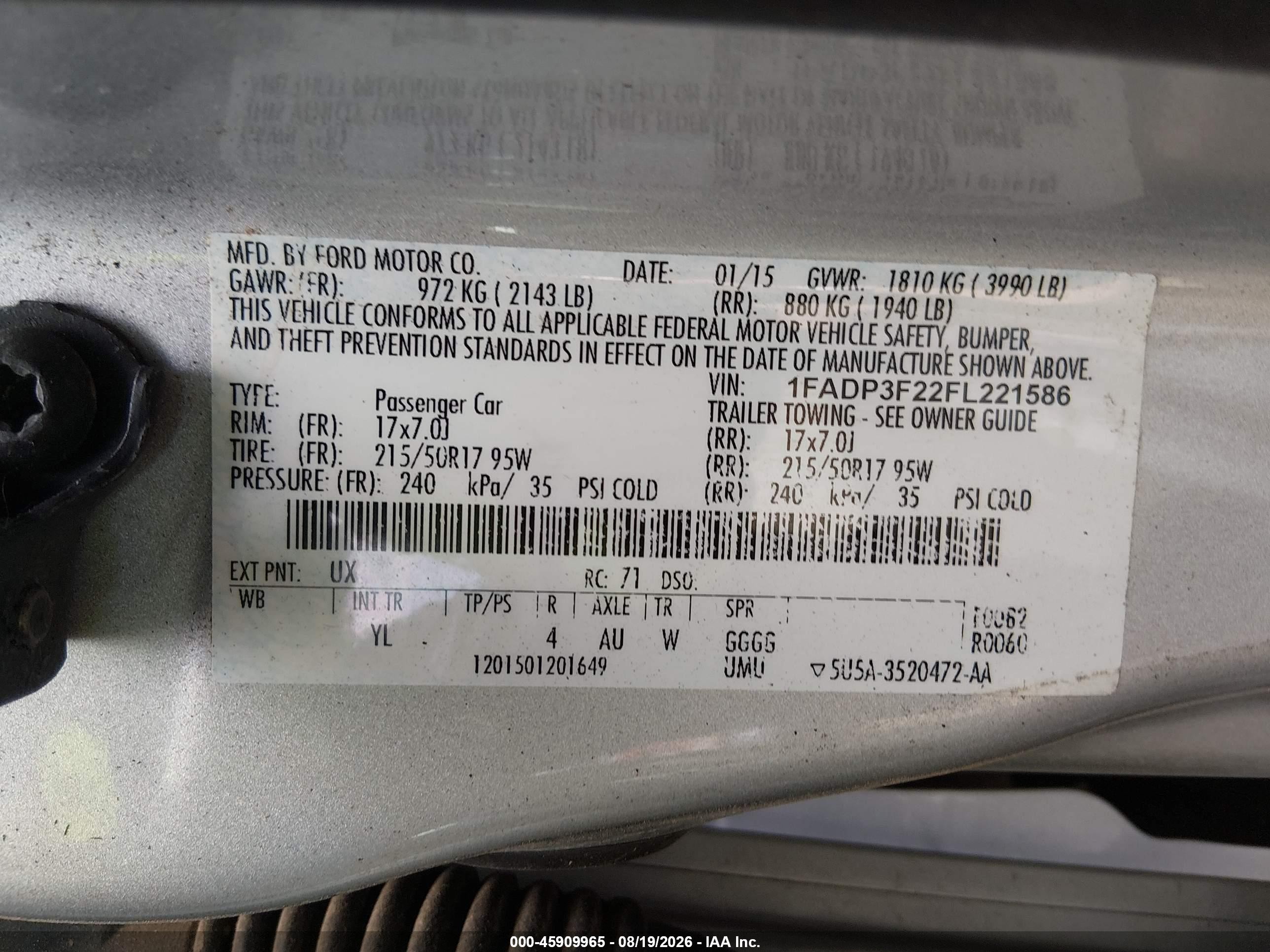 2015 Ford Focus Se Серебряный vin: 1FADP3F22FL221586