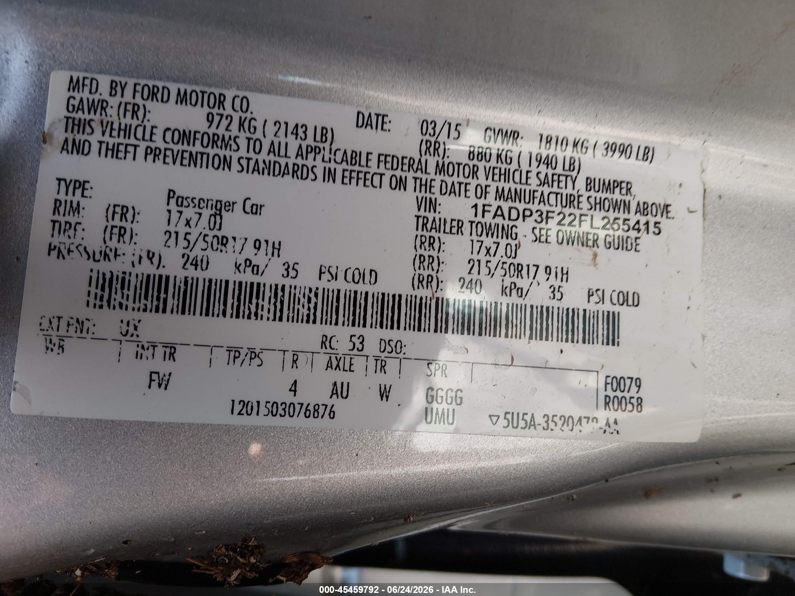2015 Ford Focus Se Silver vin: 1FADP3F22FL255415