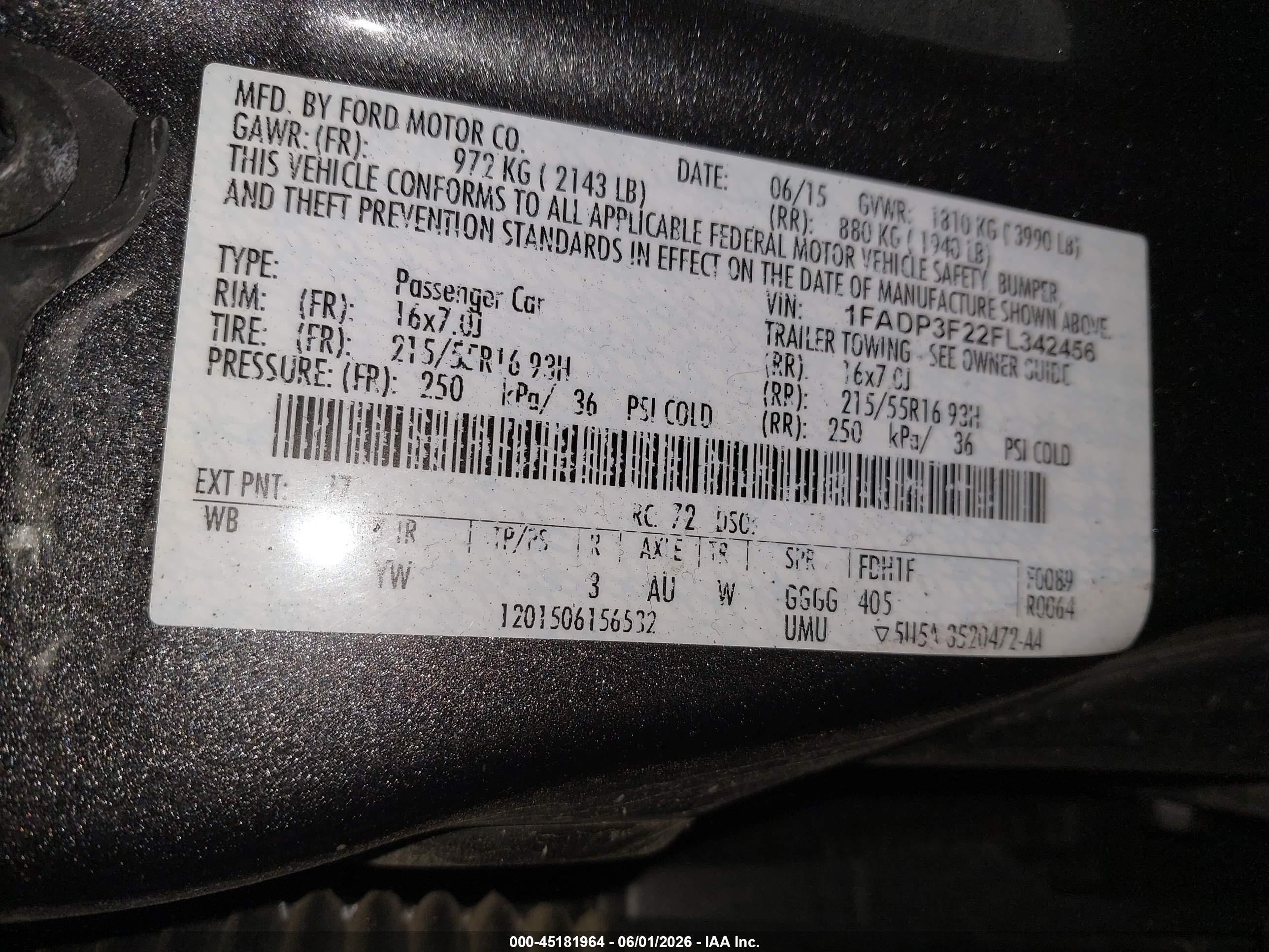 2015 Ford Focus Se Gray vin: 1FADP3F22FL342456