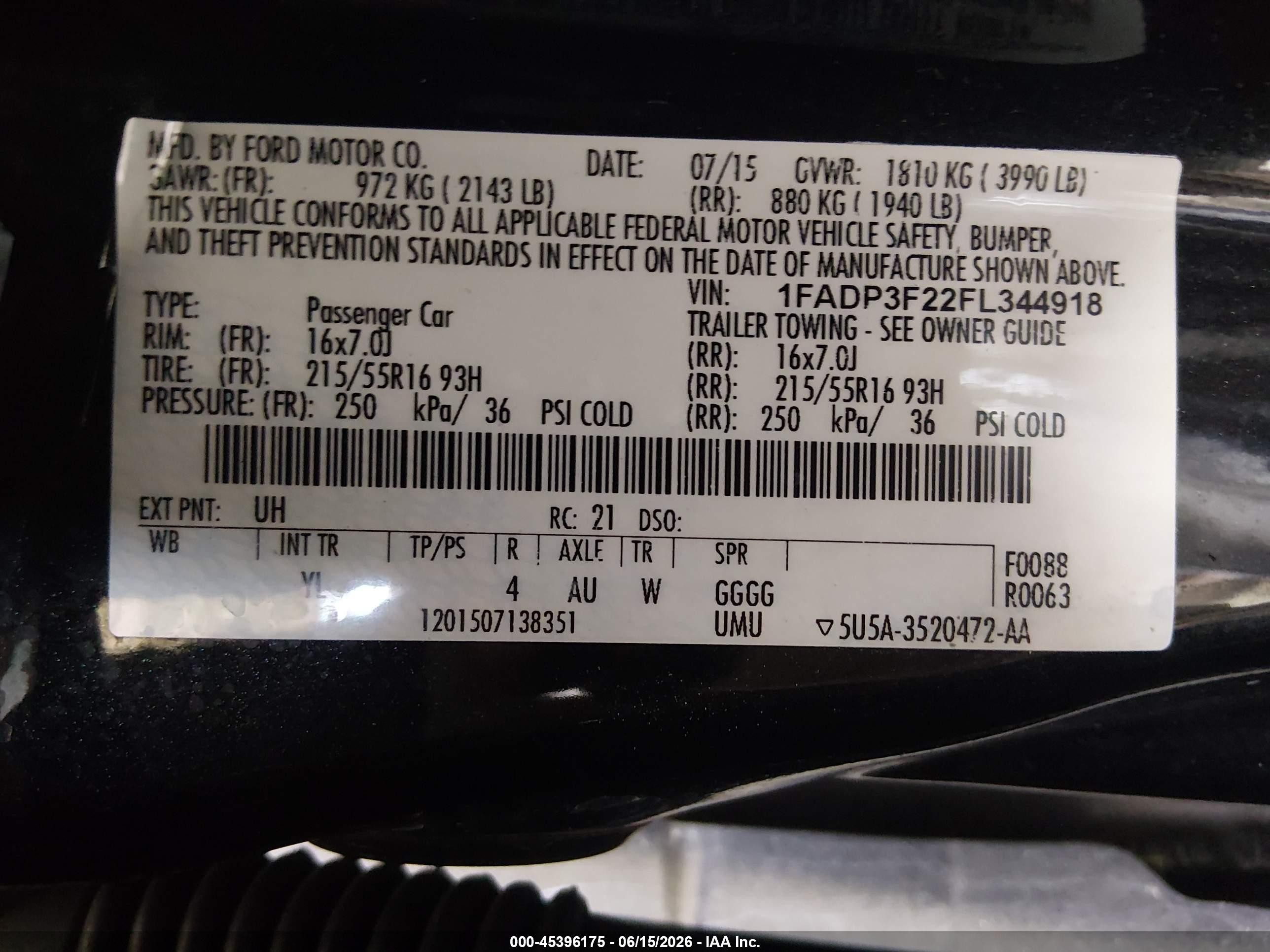 2015 Ford Focus Se Черный vin: 1FADP3F22FL344918