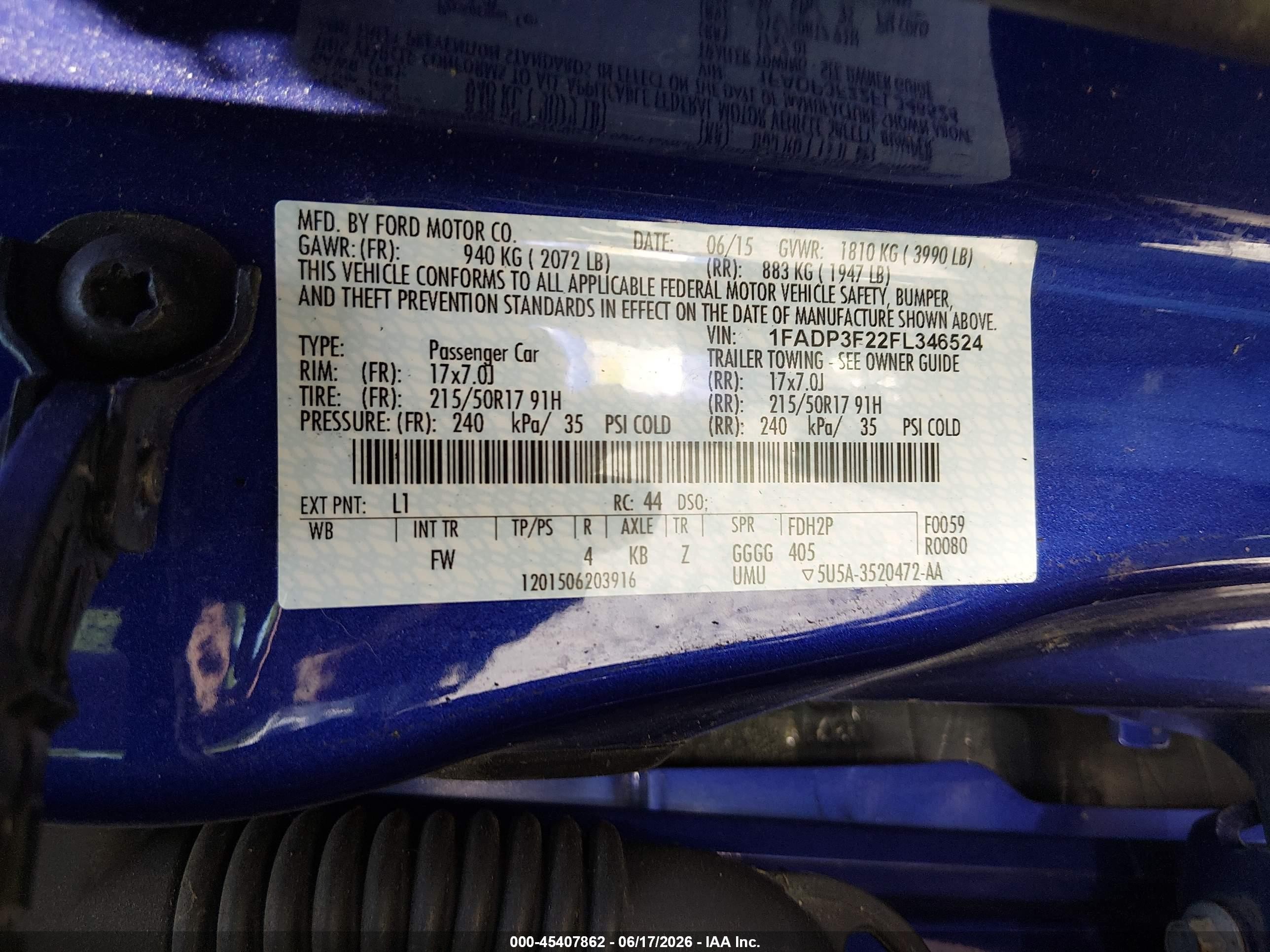 2015 Ford Focus Se Синий vin: 1FADP3F22FL346524