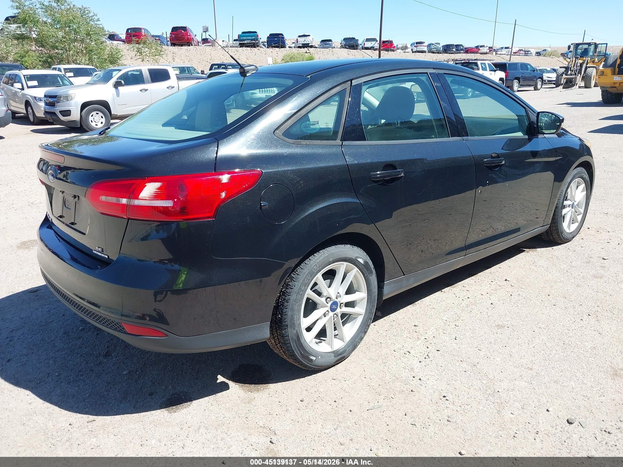 2015 Ford Focus Se Black vin: 1FADP3F22FL349875