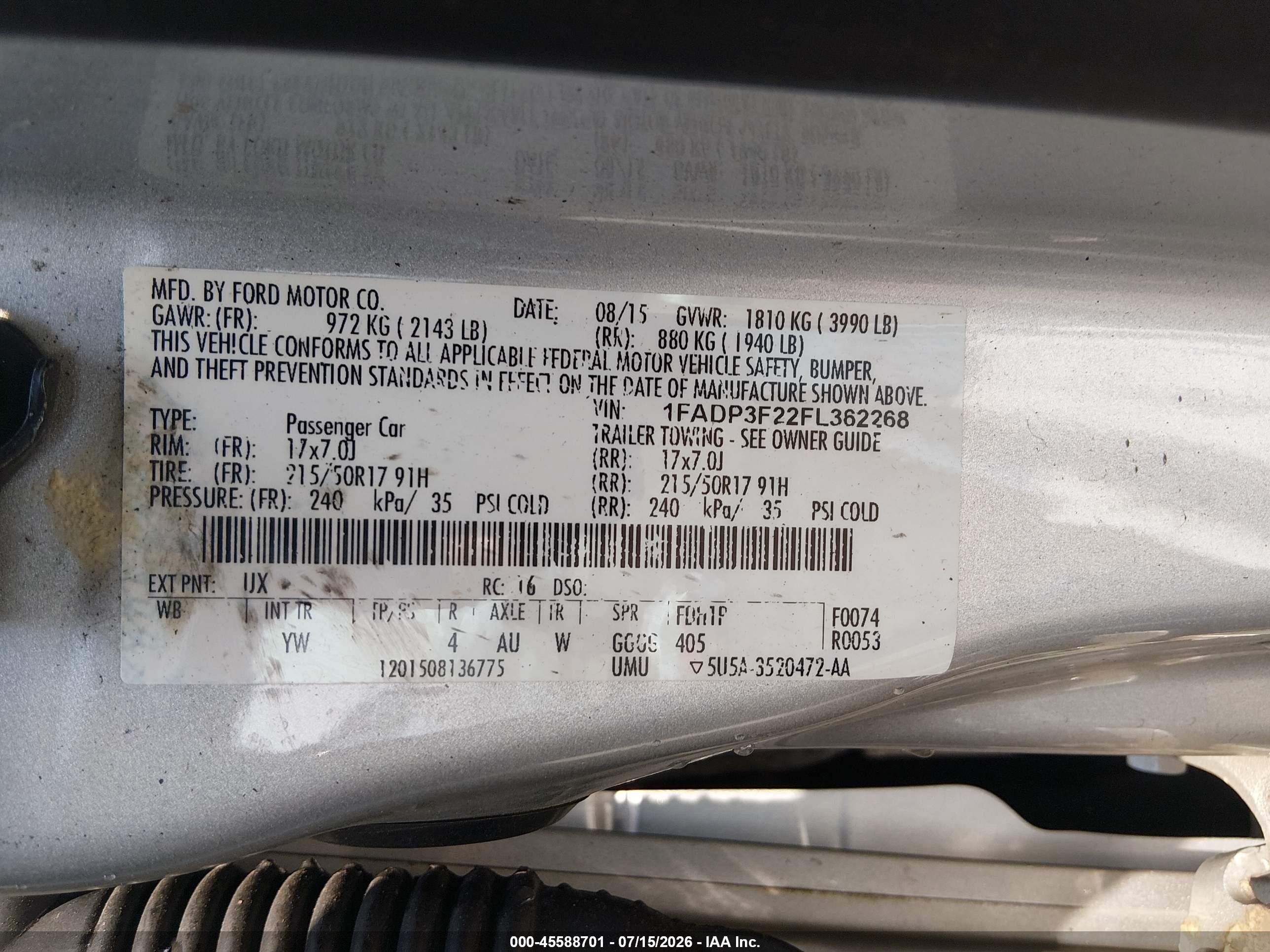 2015 Ford Focus Se Silver vin: 1FADP3F22FL362268
